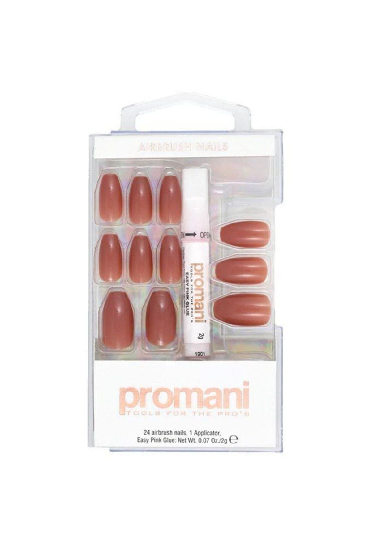 Promani PR-5658 Gül Kurusu Takma Tırnak Seti 2'li Set