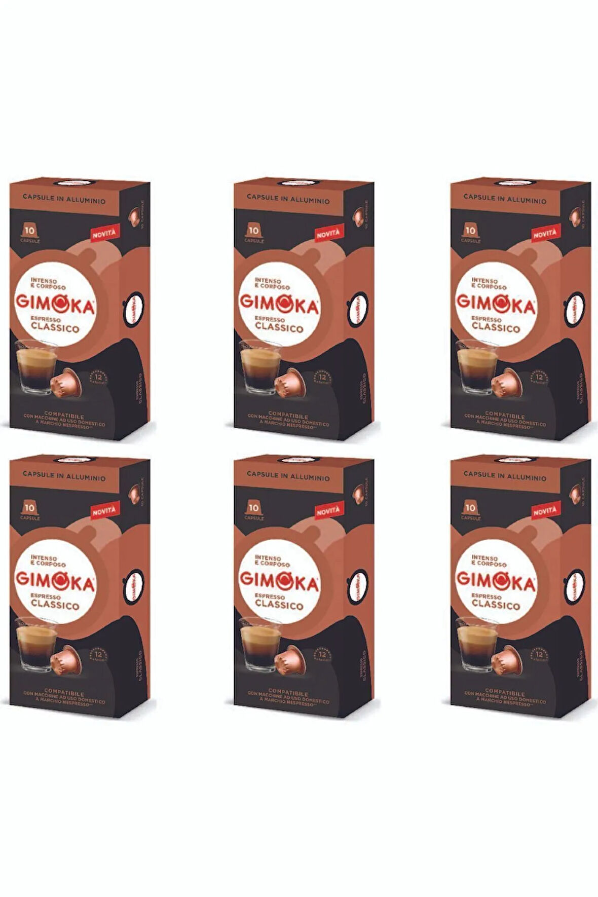 Nespresso Uyumlu Alüminyum Kapsül Kahve Classic Espresso 10'lu * 6 adet - Yoğunluk 12