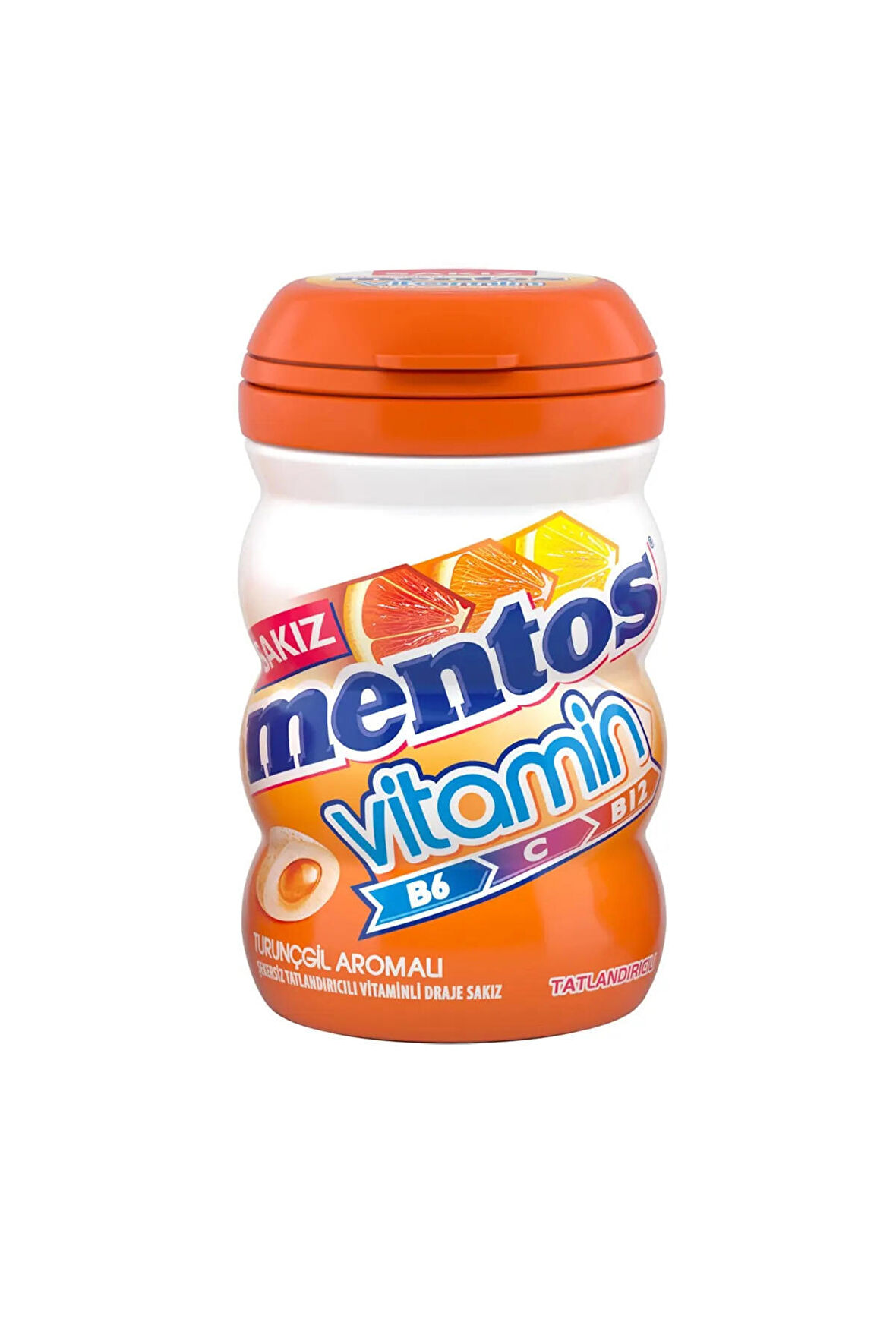 Mentos Pure Fresh Turunçgil Aromalı Şekersiz Vitaminli Draje Sakız (B6&c&B12) 6 Adet X 90 Gram
