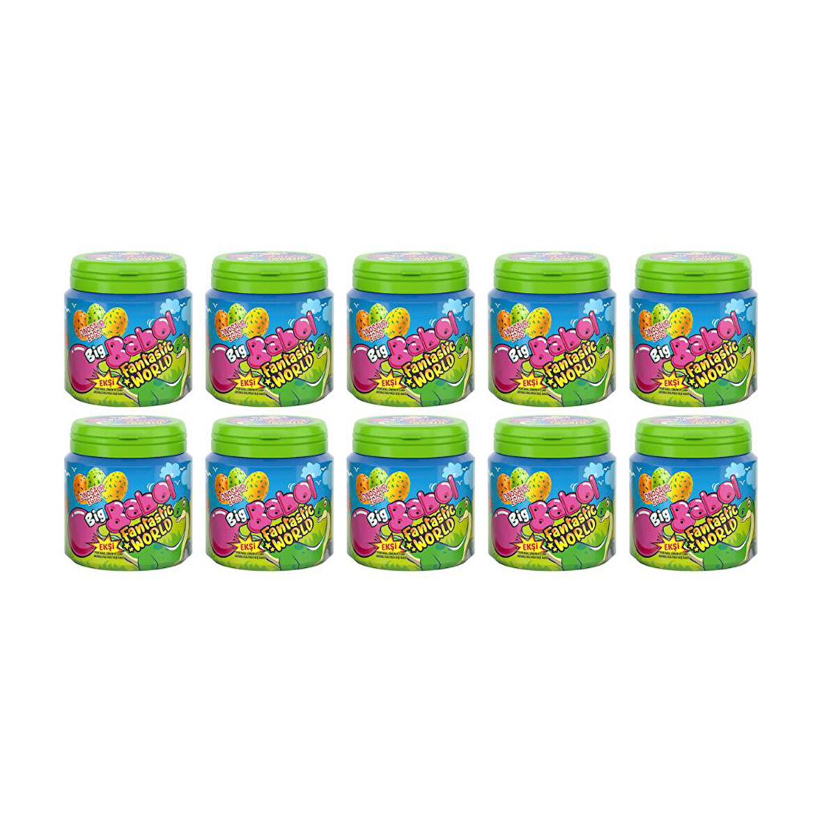 Big Babol Fantastic World Portakal, Limon ve Elma Aromalı Ekşi Sakız 90 gr x 10 Adet