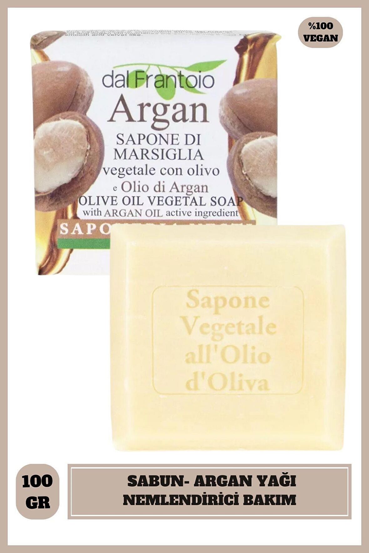 Sabun Dal Frantoio Argan Yağı Vegan Bakım 100 g