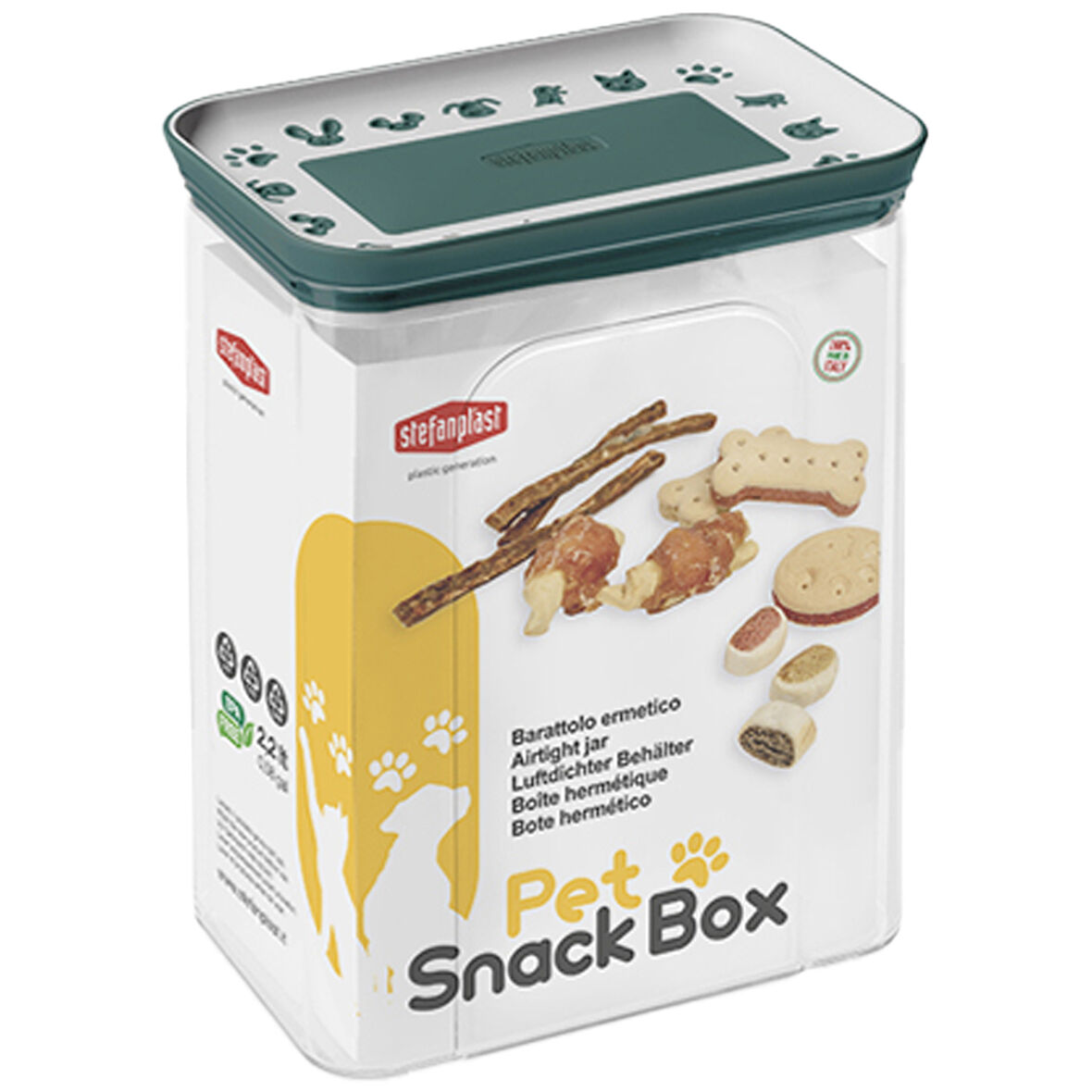 Stefanplast Dikdörtgen SnackBox 2,2lt Yeşil/Beyaz