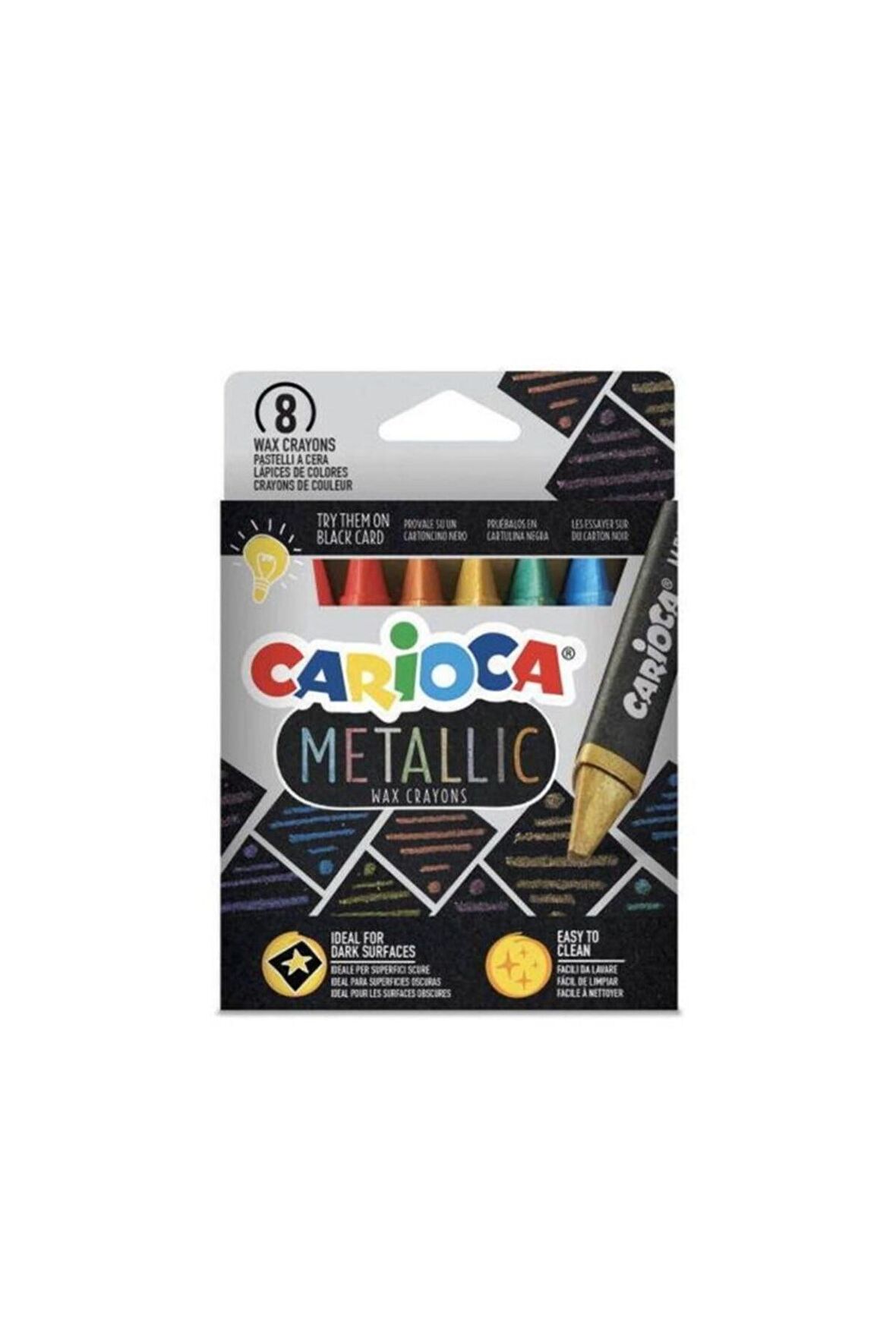 Carioca - Metalik Wax Maxi Pastel Boya Kalemi 8'Li