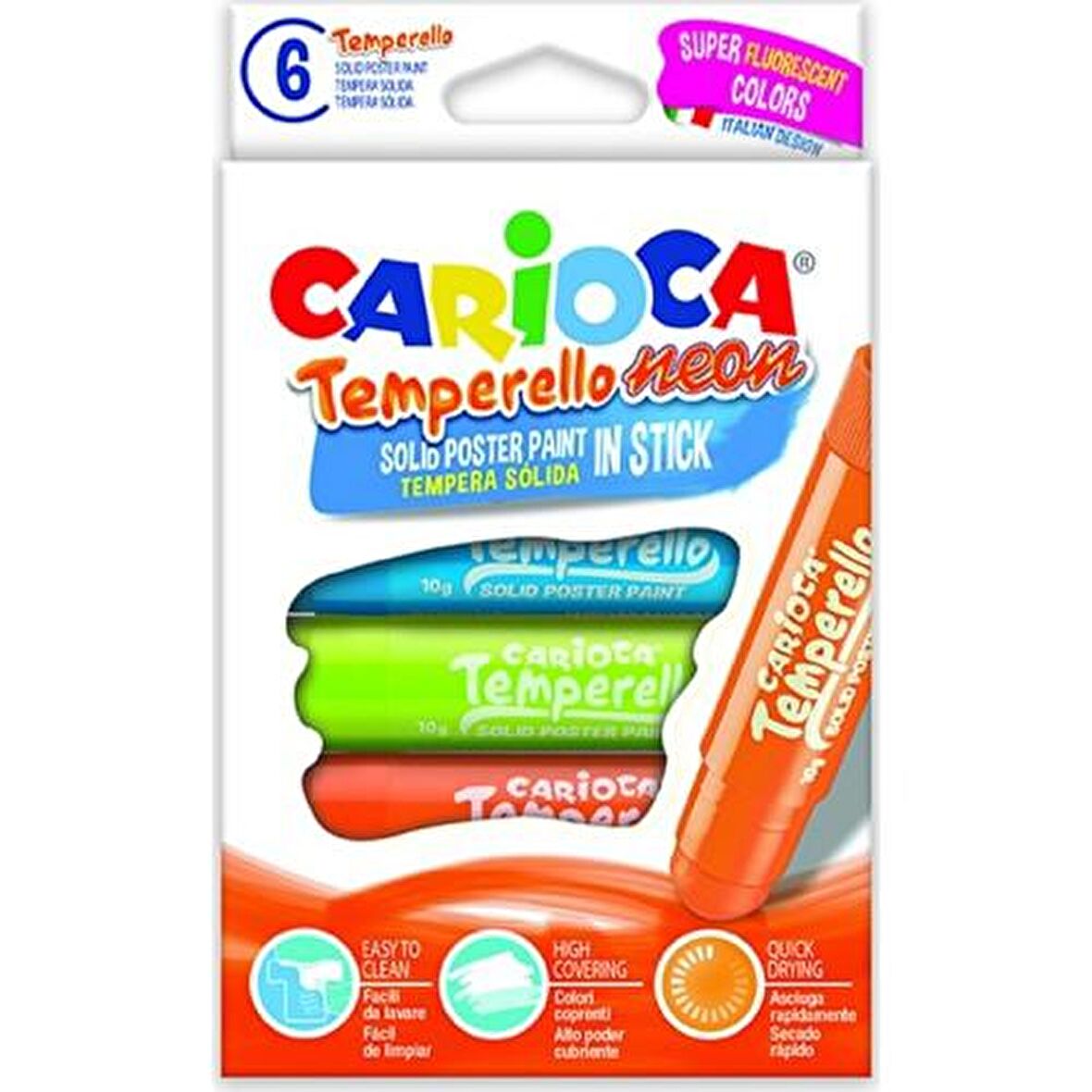 Carioca Temperello Stick Poster Boyama Kalemi Fosforlu 6’Li