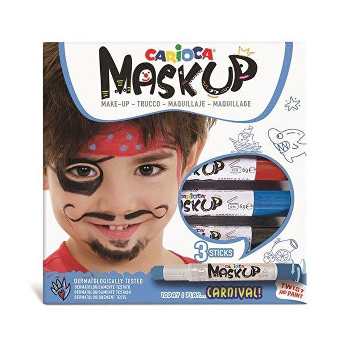 Carioca Mask Up Yüz Boyası 3 Renk Karnaval