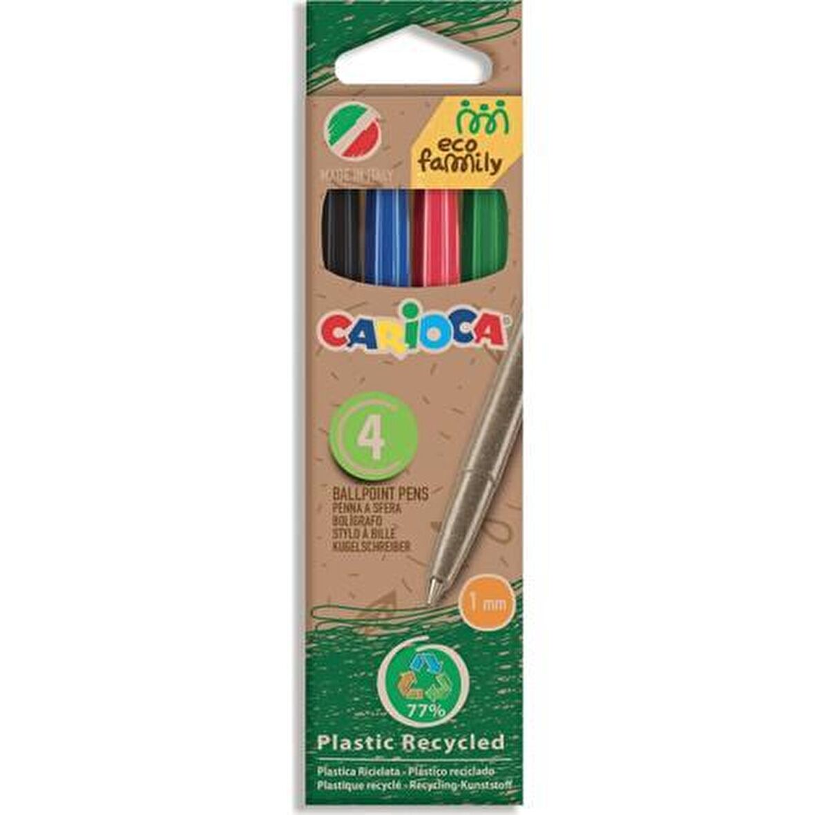 Carioca Eco Famıly Tükenmez Kalem 4'lü 4 Renk
