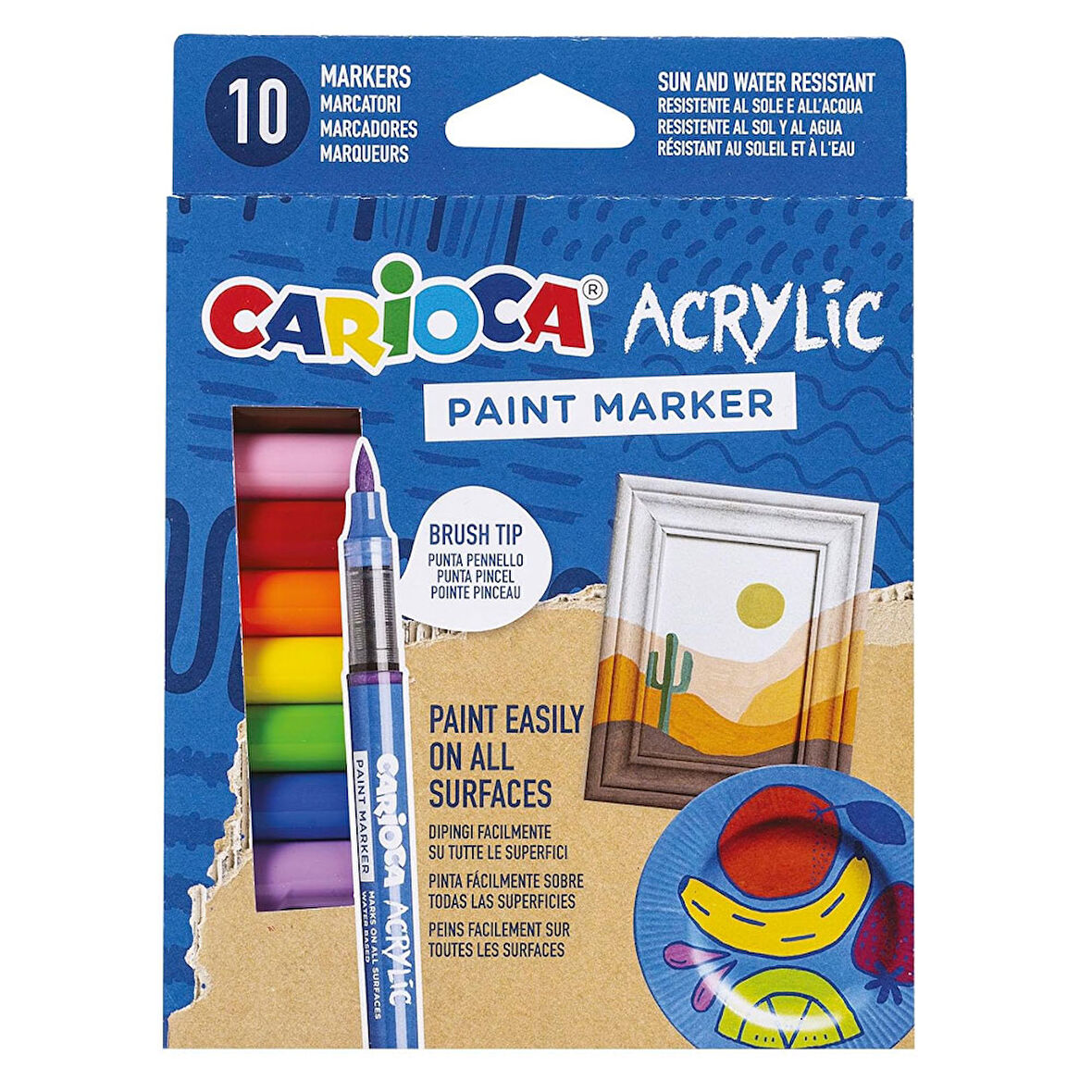 Carioca Akrilik Paint Marker Su Bazlı Fırça Uçlu 10lu 45281