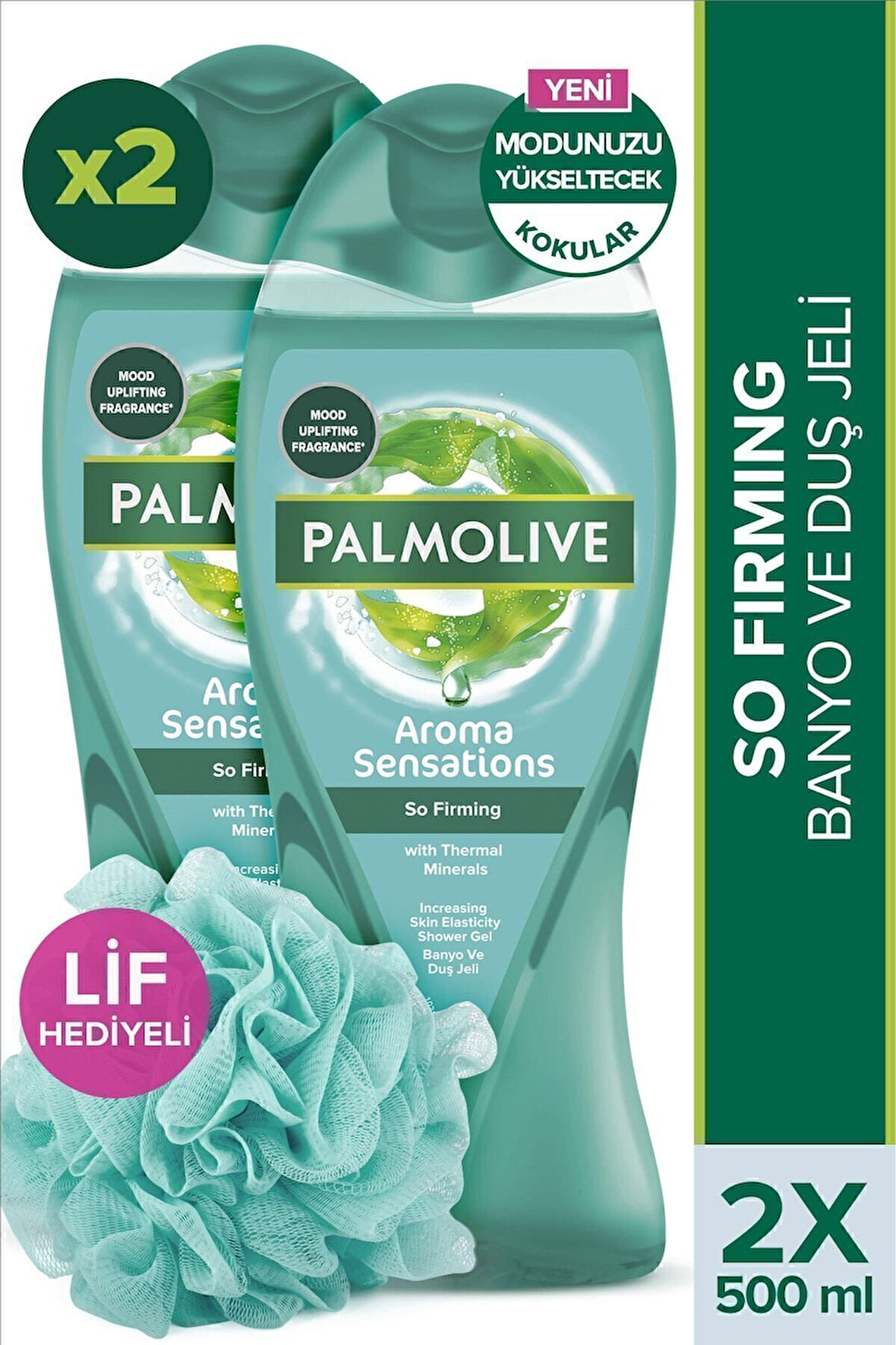 Aroma Sensations So Firm Banyo ve Duş Jeli 500 ml x 2 Adet + Duş Lifi Hediye