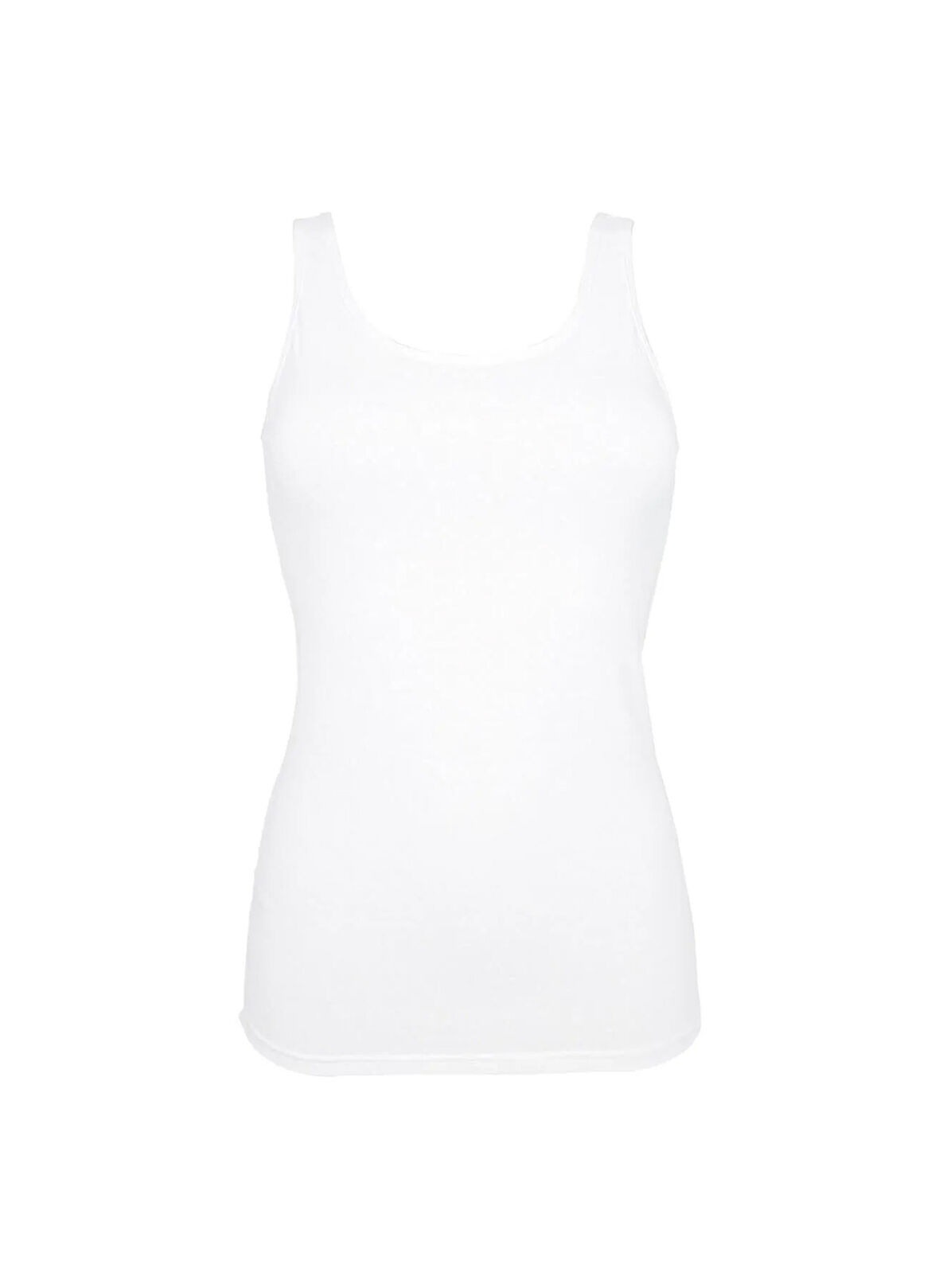 Cotonella Yuvarlak Yaka Beyaz Kadın Atlet GD009