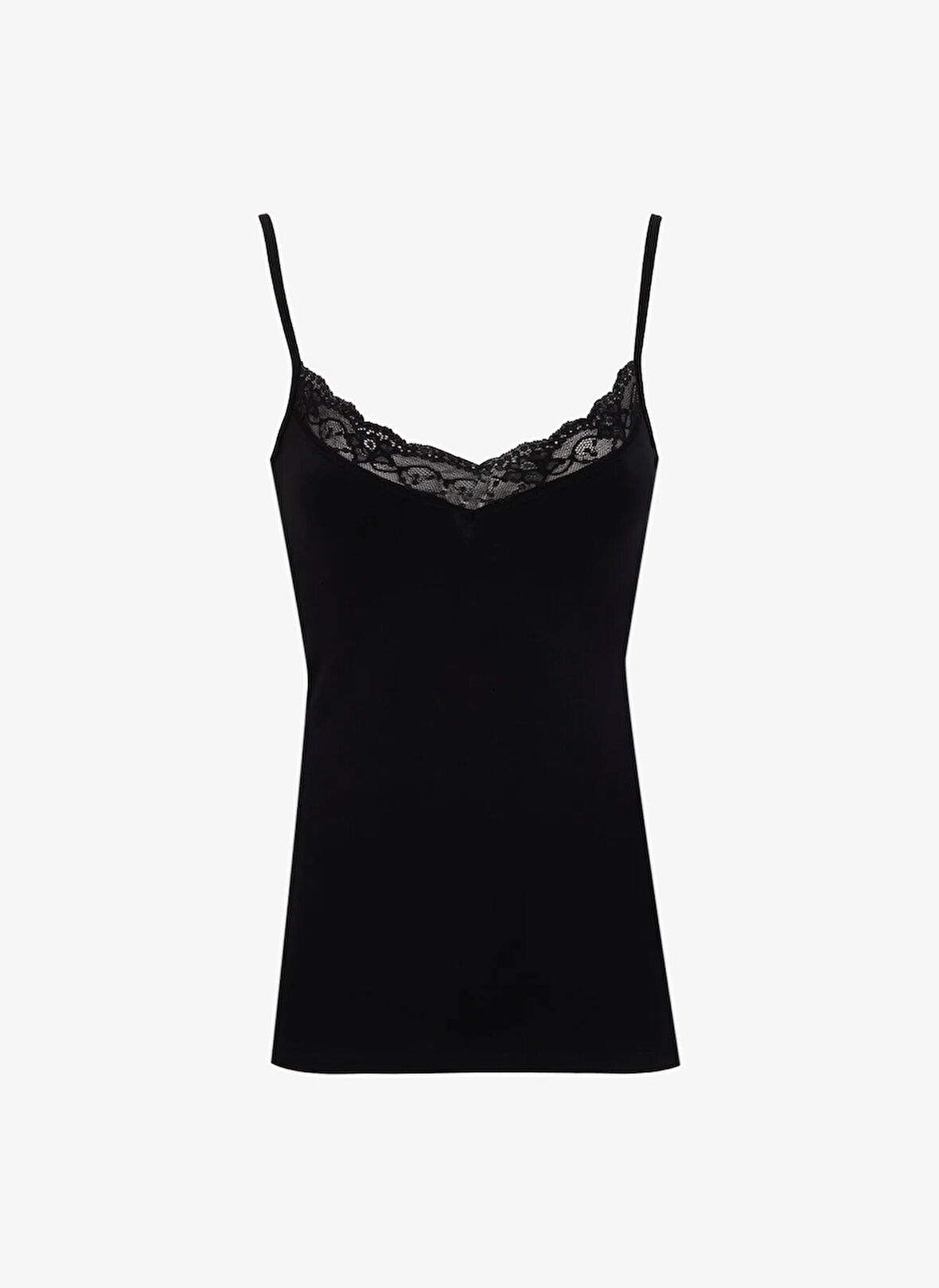 Cotonella Yuvarlak Yaka Siyah Kadın Atlet GD135