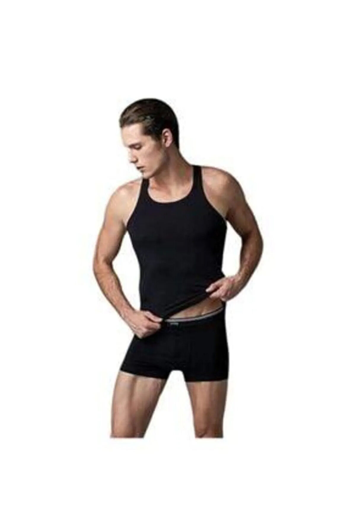 Erkek Siyah Atlet Boxer Çeyiz Takım 104