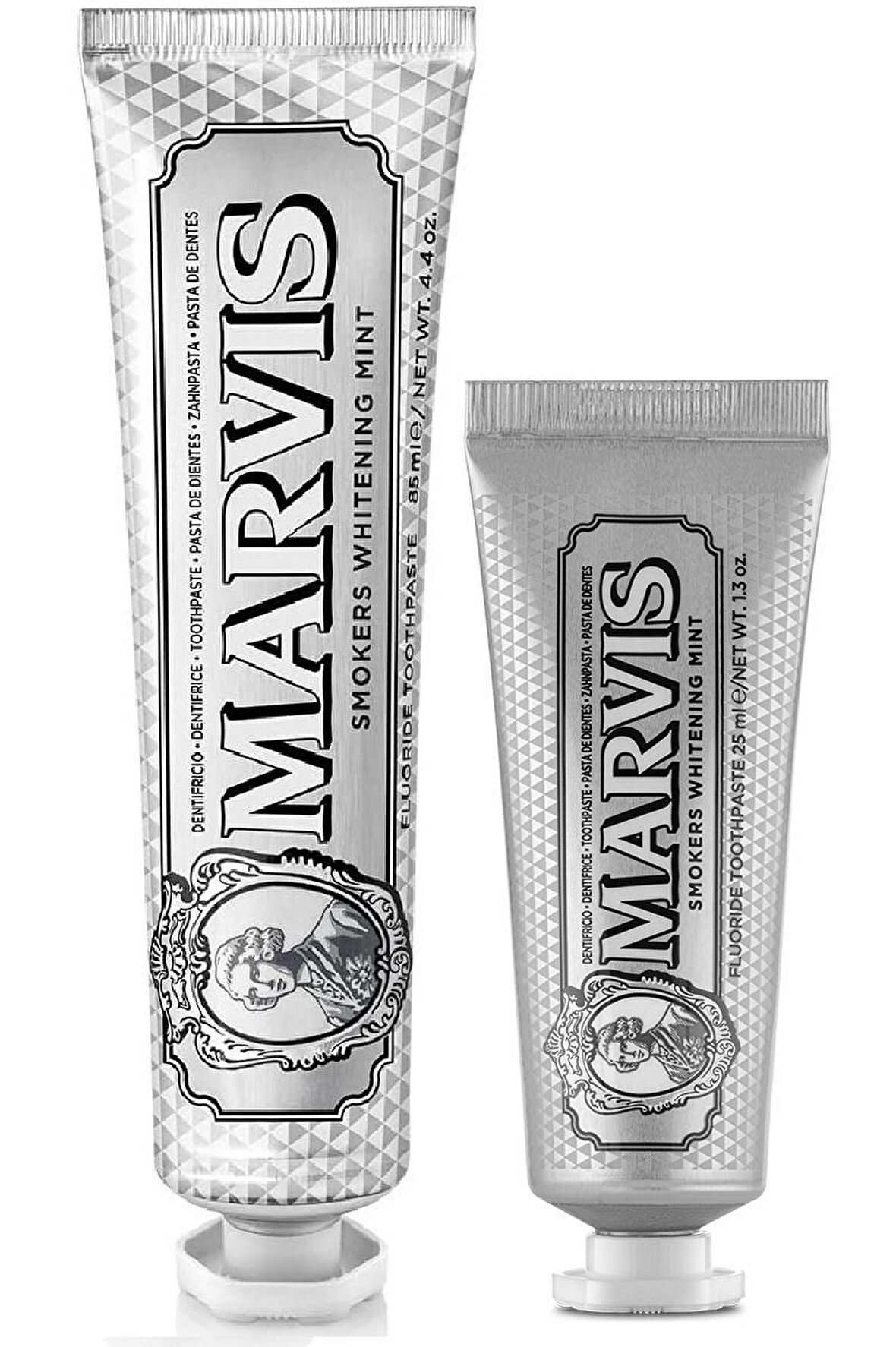 Marvis Smokers Whitening Mint Nane Aromalı Beyazlatma Doğal Diş Macunu 85 ml & Diş Macunu 25 ml 