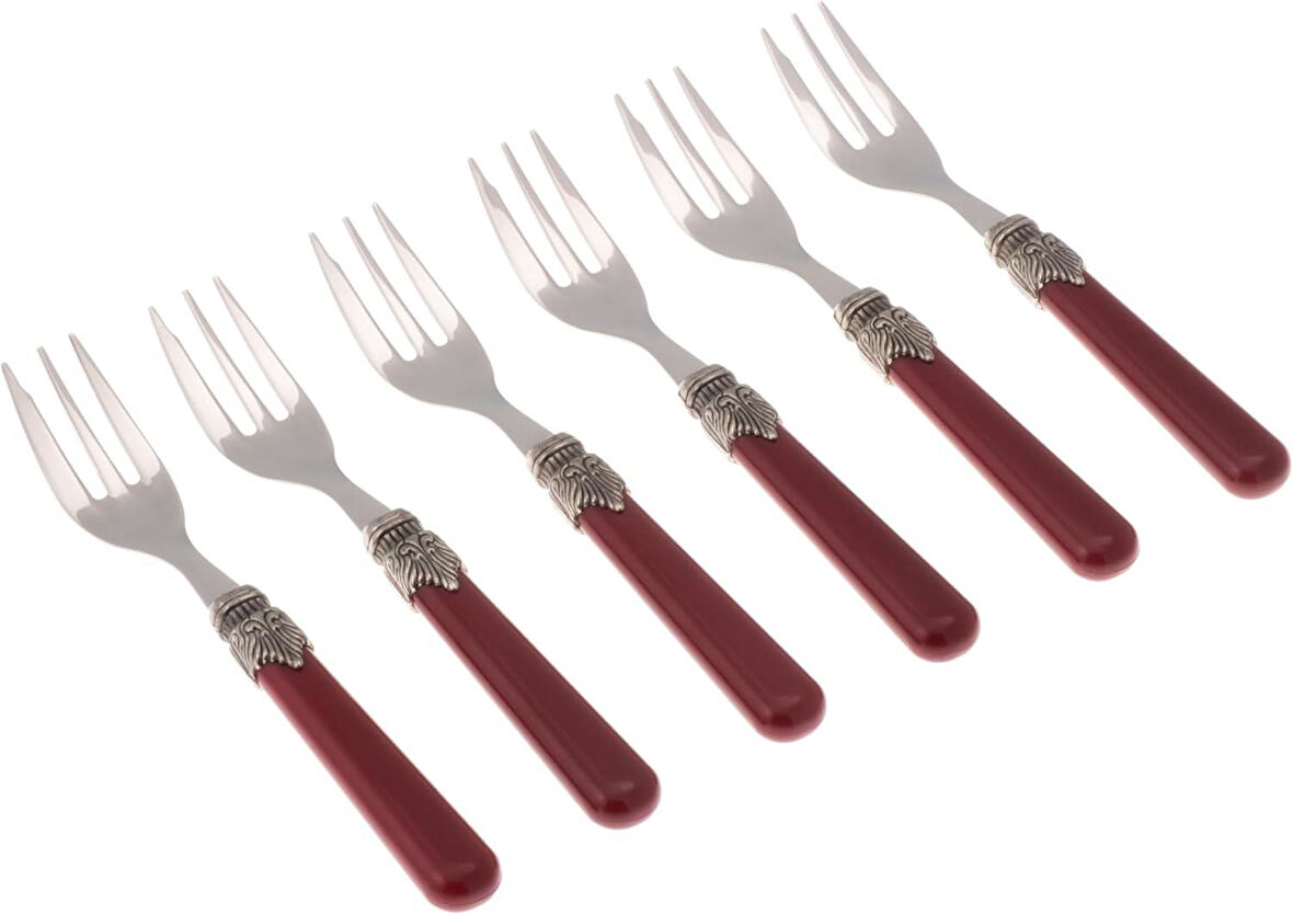 Rivadossi Classic Tatlı Çatal Set 6 lı Kırmızı  