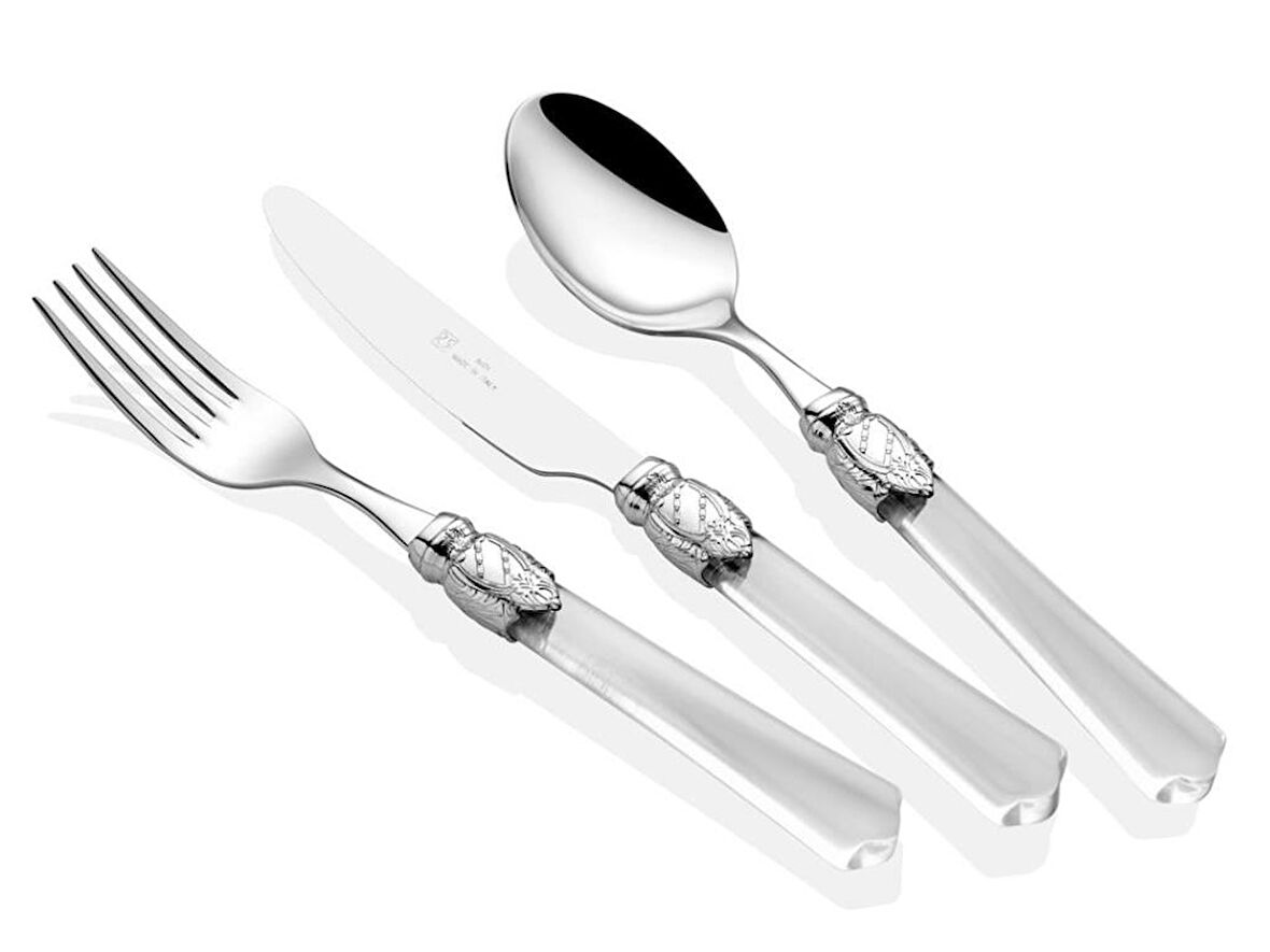 Rivadossi Vittoria Chrome Şeffaf 75 Parça Çatal Bıçak Seti