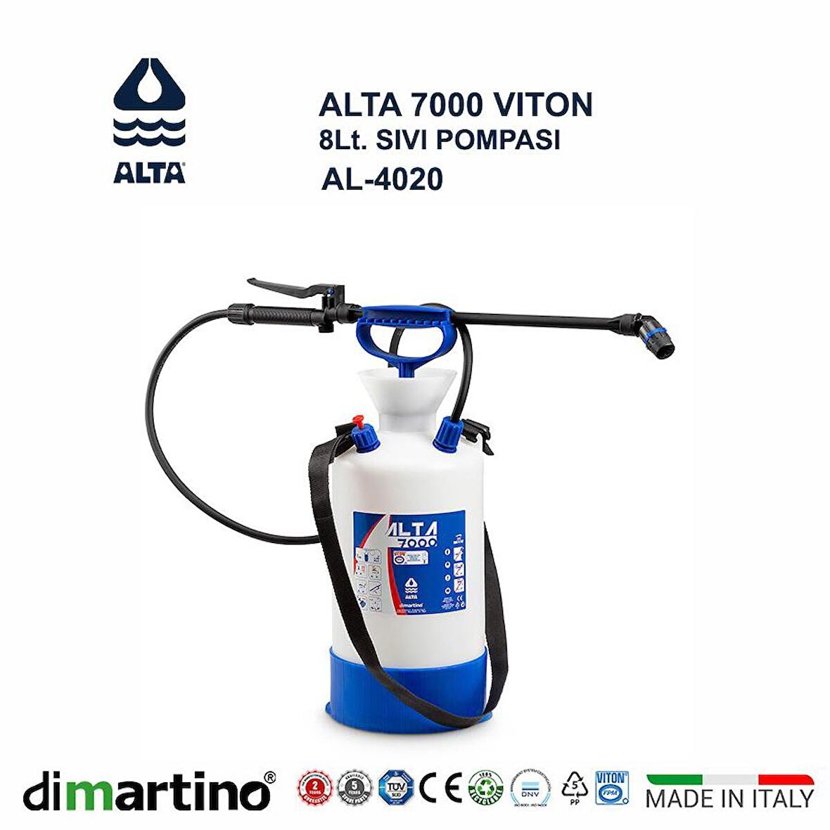 Dimartino  ALTA 7000 FPM VITON Sıvı Pompası 8 Lt.