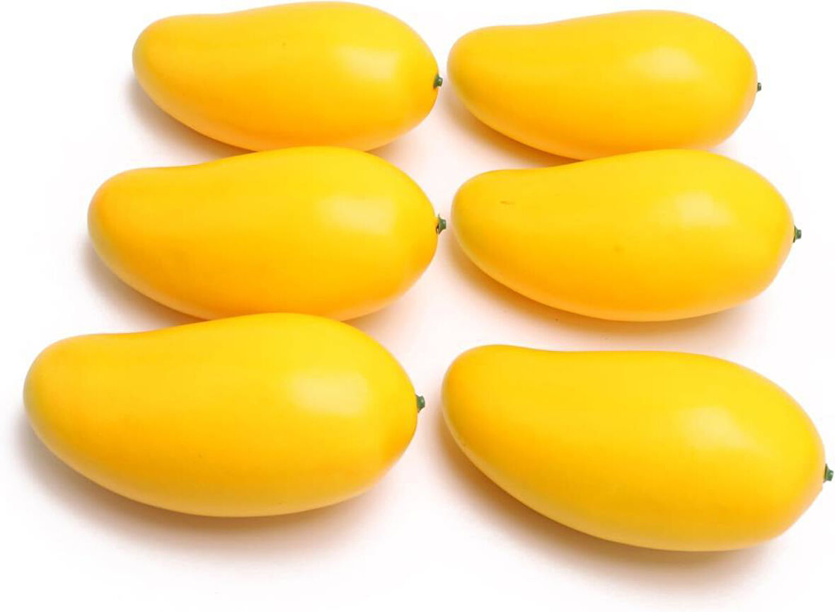 Yapay Meyve 6lı Paket Sarı Mango Fruit Tropik Meyve 12*7cm 1adet