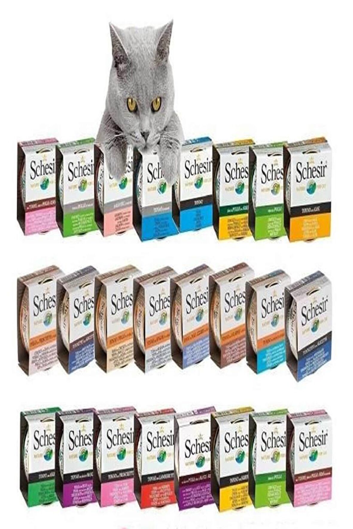 Schesir  Karışık Kedi Konserve Maması (24 Adet) 