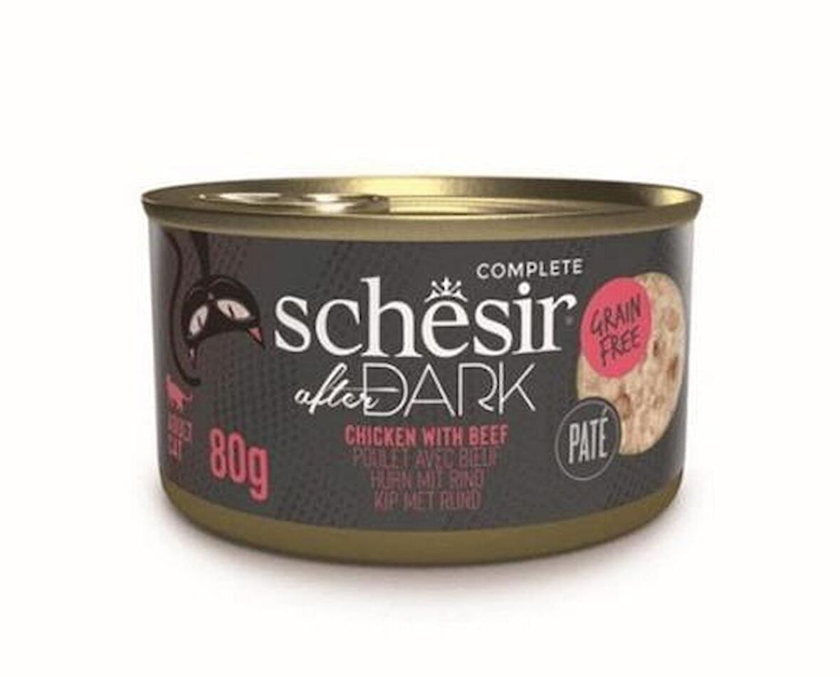 Schesir After Dark Tavuk ve Biftekli Yetişkin Kedi Konservesi 80 Gr