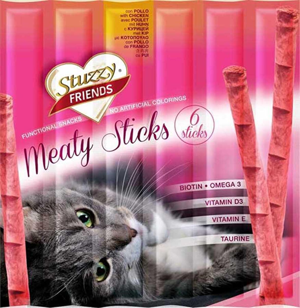 Stuzzy Friends Tavuklu Çubuk Yetişkin Kedi Ödülü 6x5 g 