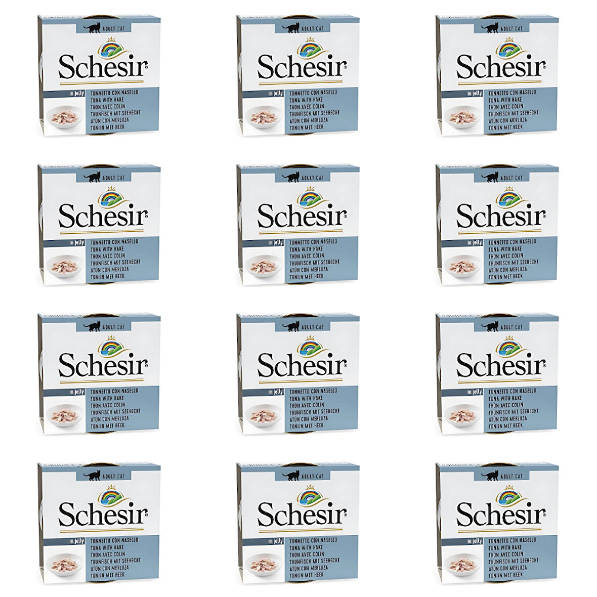 Schesir Ton Balıklı ve Barlam Balıklı Yetişkin Kedi Konservesi 85 Gr (12 Adet)