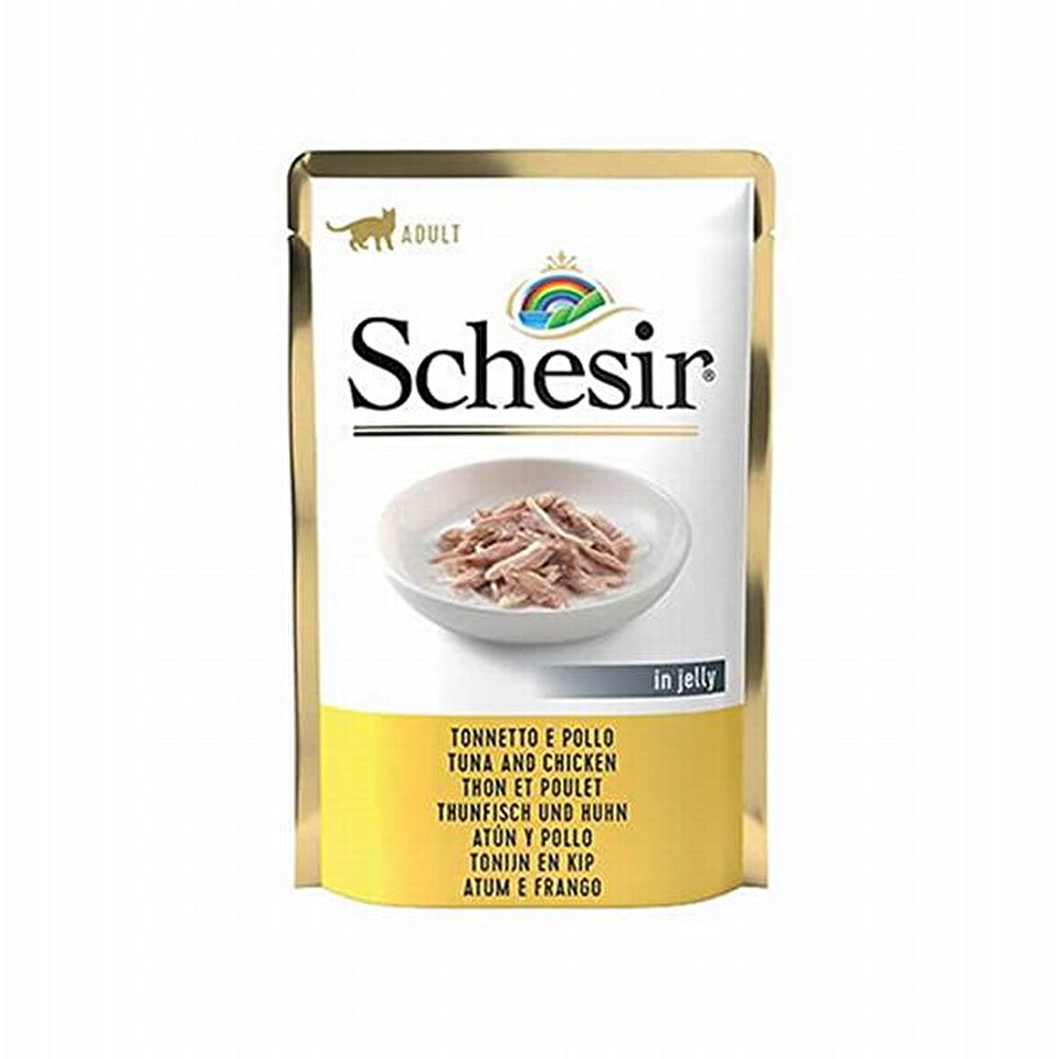 Schesir Jöle İçersinde Ton Balık ve Tavuklu Yetişkin Kedi Konservesi 85 Gr