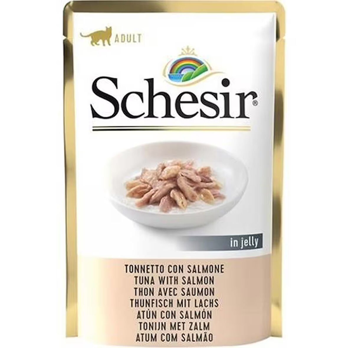 Schesir Jelly Ton Balıklı Somonlu Pouch Kedi Konservesi 85 Gr 12'li