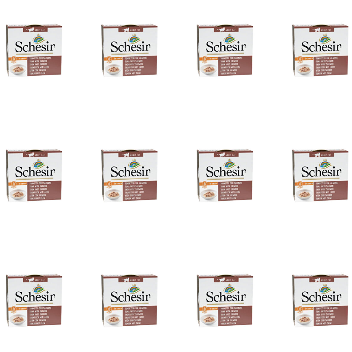 Schesir Soslu Ton Balıklı ve Somonlu Kedi Konservesi 70 Gr