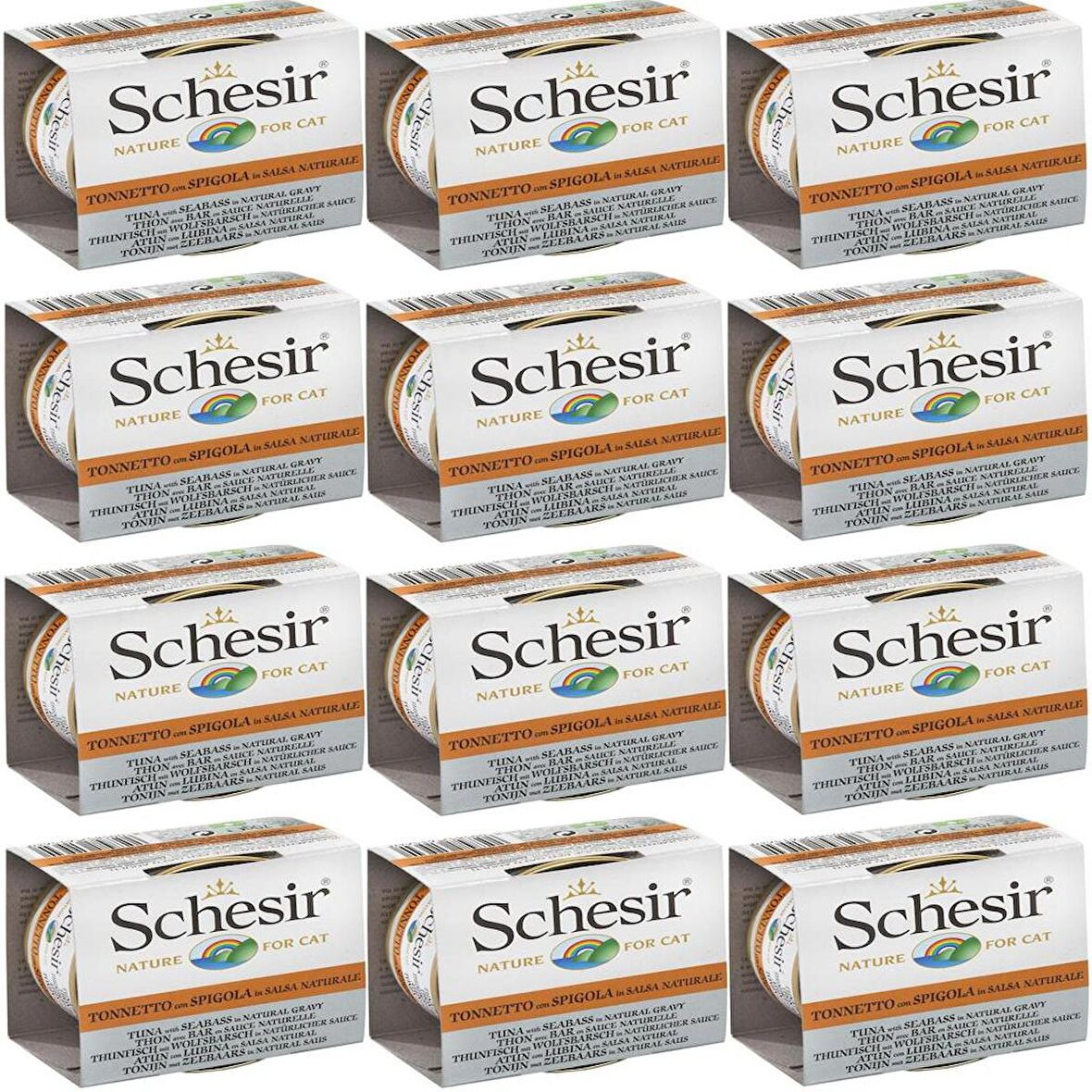 Schesir Ton Balık Ve Levrekli Naturel Kedi Konservesi 70 Gr *12 Adet
