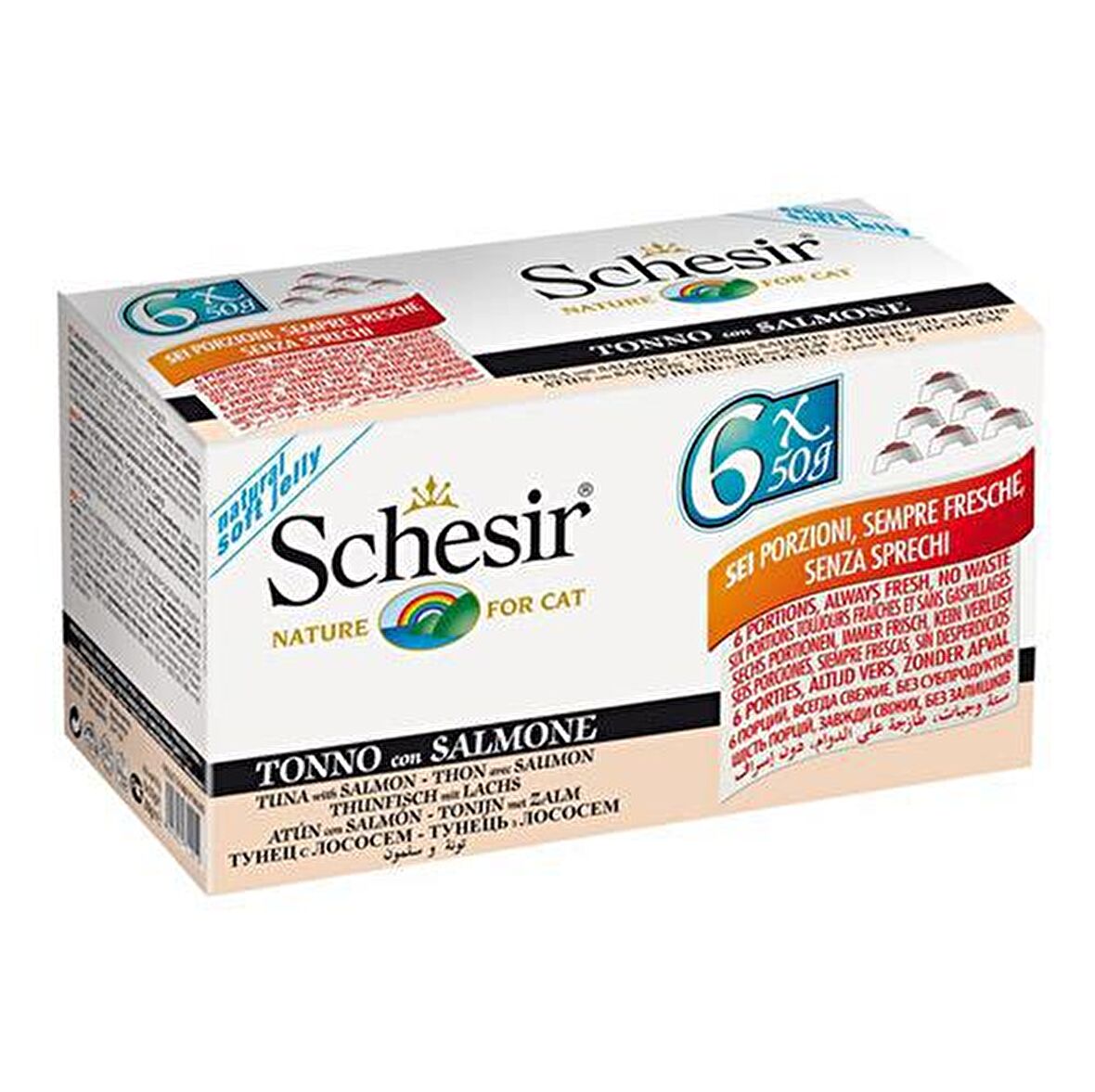 Schesir Multipack Ton ve Somonlu Kedi Yaş Maması 50 Grx6 Adet