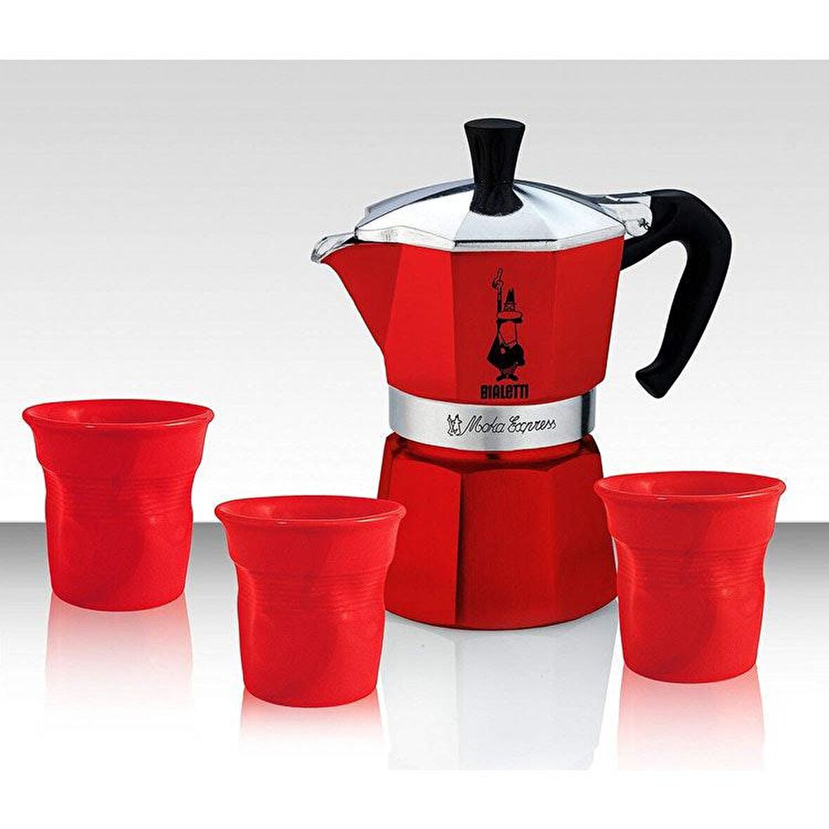 Bialetti Espresso 6 Adet Kırmızı Porselen Bardak YOTZ503