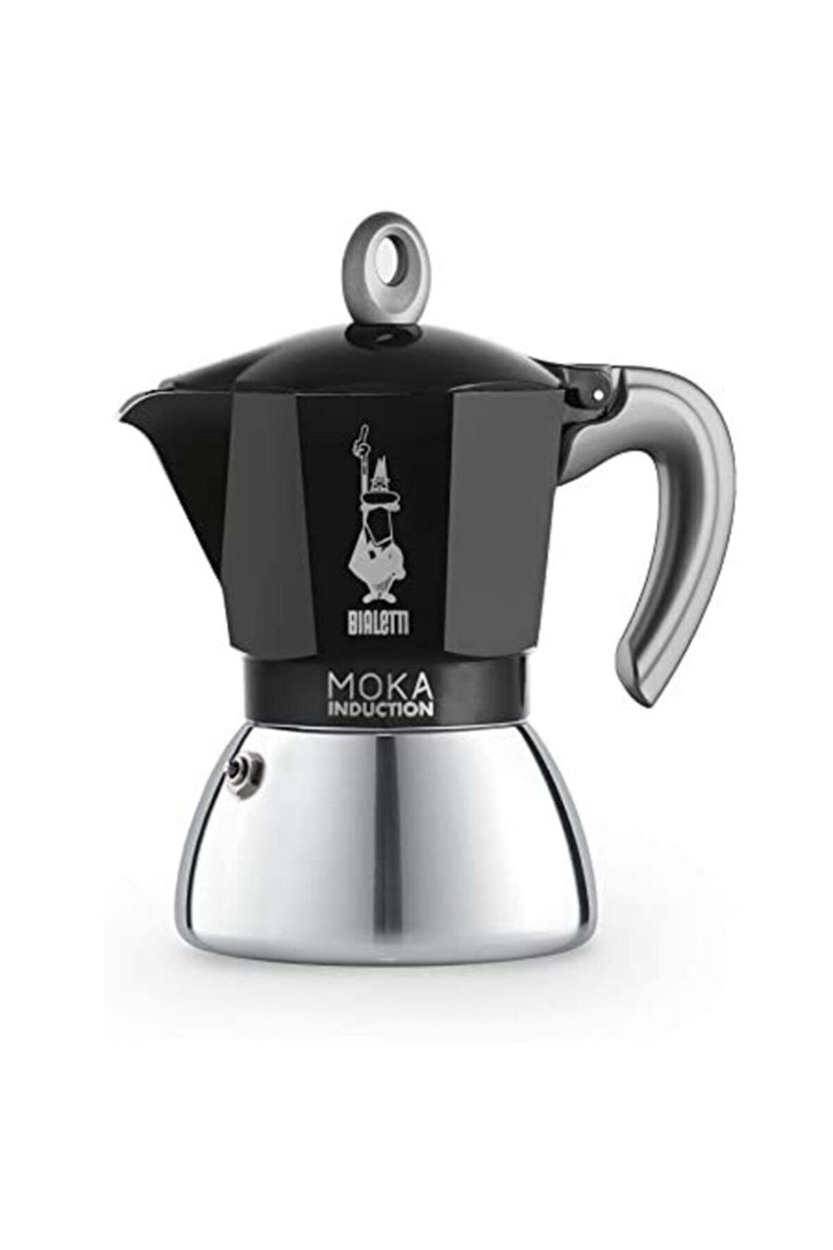 New Moka Pot Çift Katmanlı Indüksüyon Siyah 6 Cup