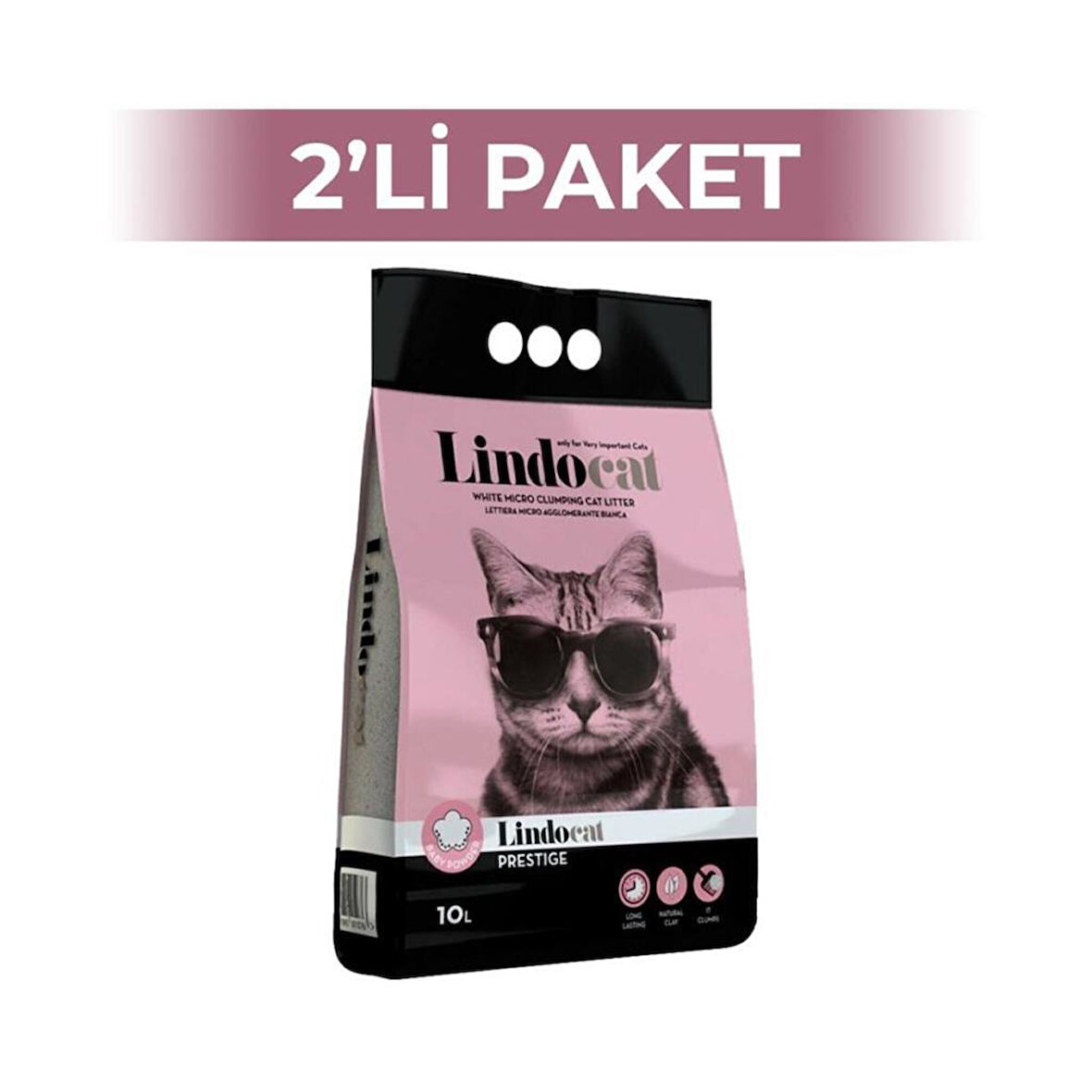 Lindo Cat Bebek Parfümlü İnce Taneli Kedi Kumu 10 lt 2 Adet