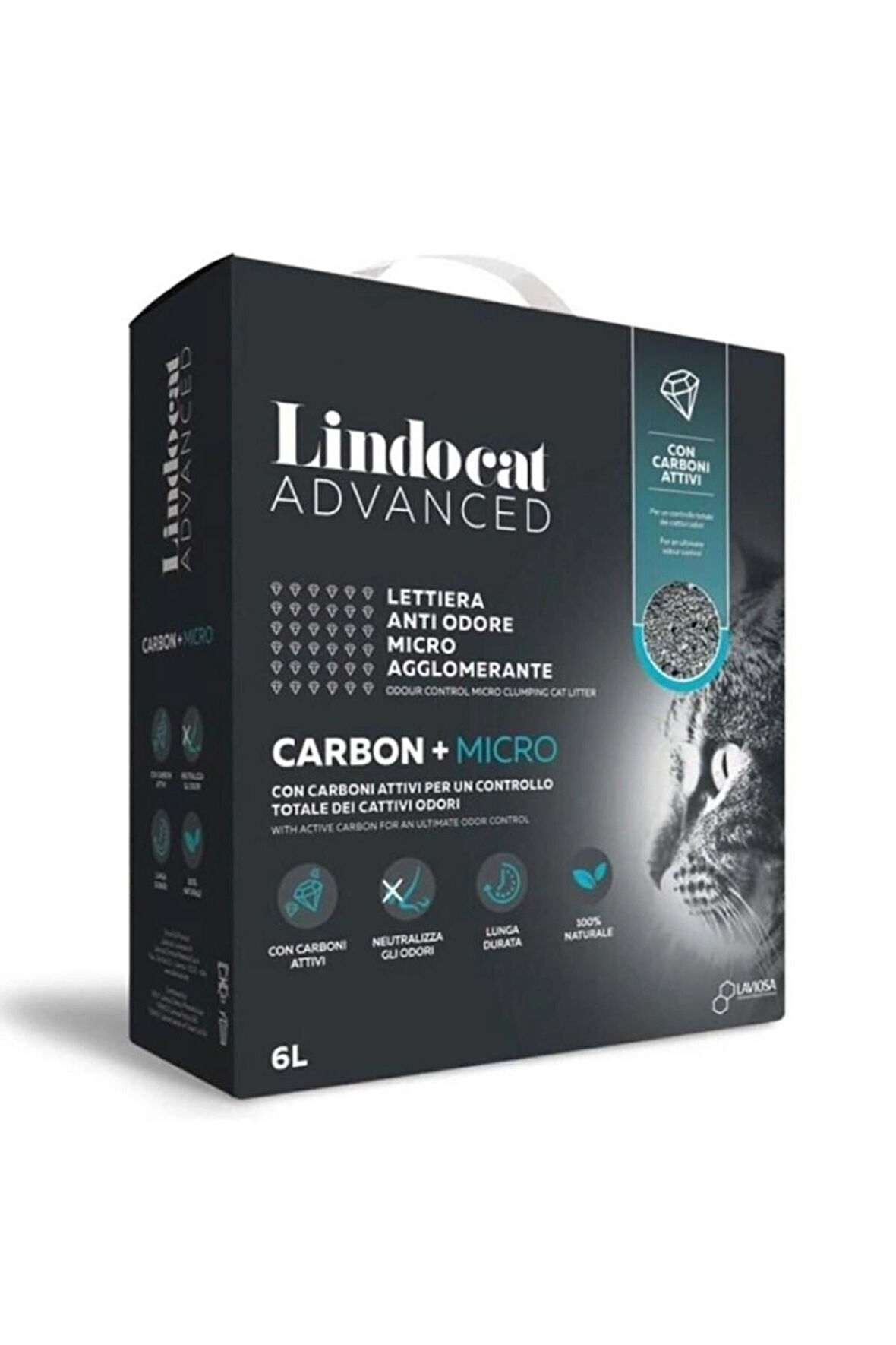 Lindocat Advanced Aktif Karbonlu Ekstra Topaklanan Kedi Kumu 6 lt