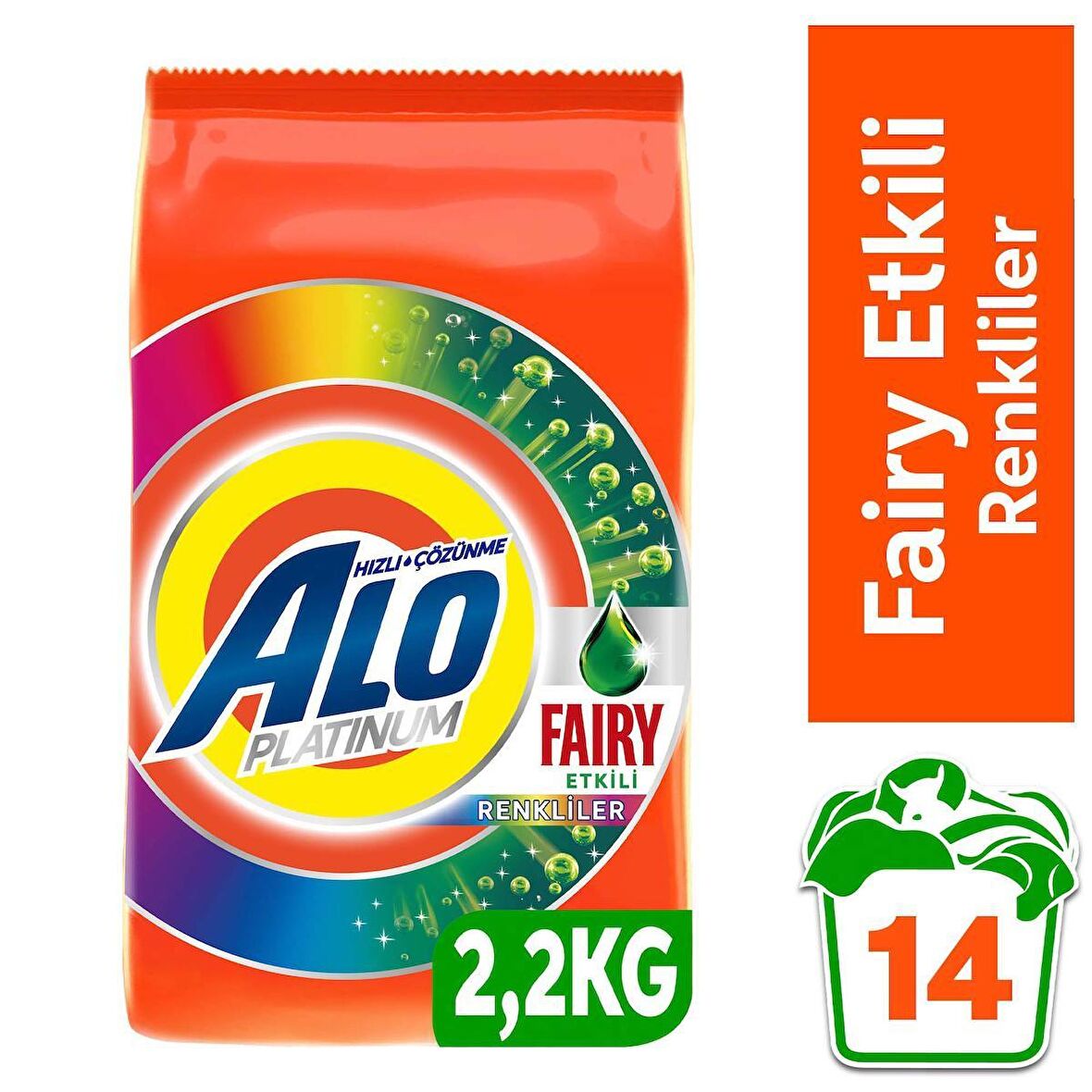 Alo Platinum 2,2 Kg Fairy Etkili Renkliler Hızlı Çözülme Toz Deterjan