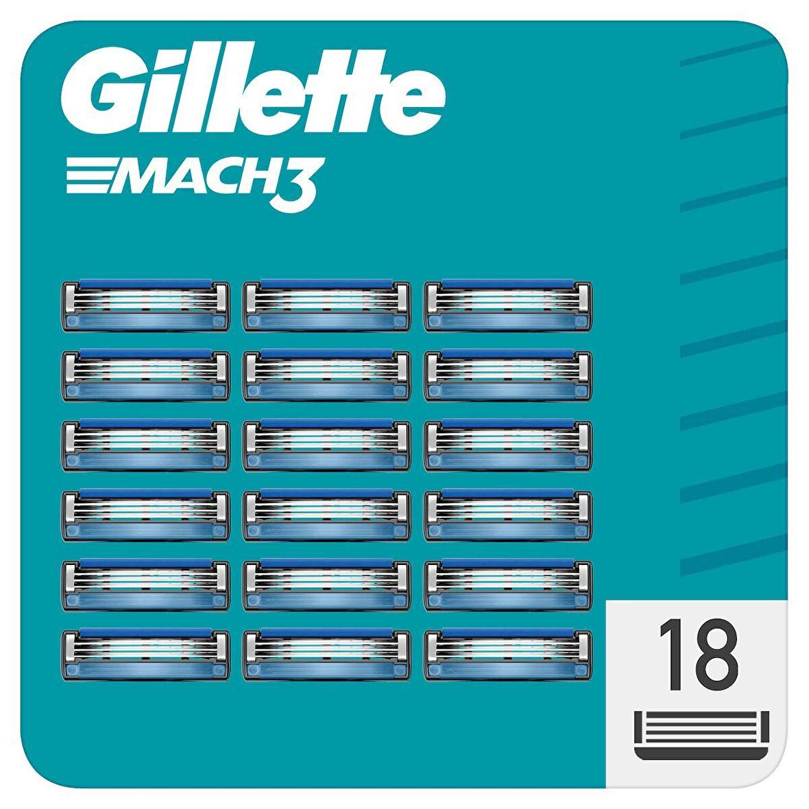 Gillette Mach3 Yedek Tıraş Bıçağı 18 Adet  Karton Paket