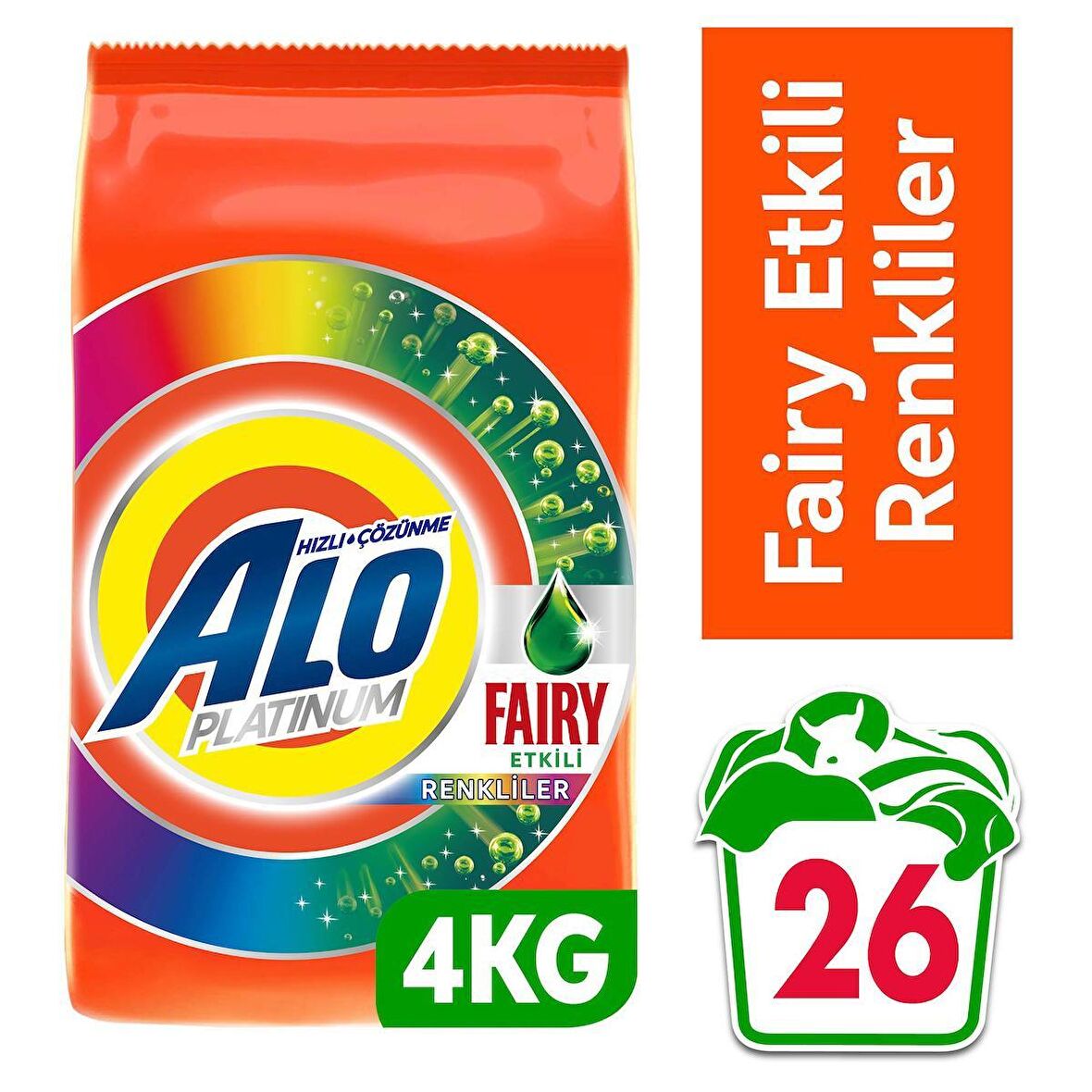 Alo Platinum 4 Kg Fairy Etkili Renkliller Hızlı Çözülme Toz Deterjan