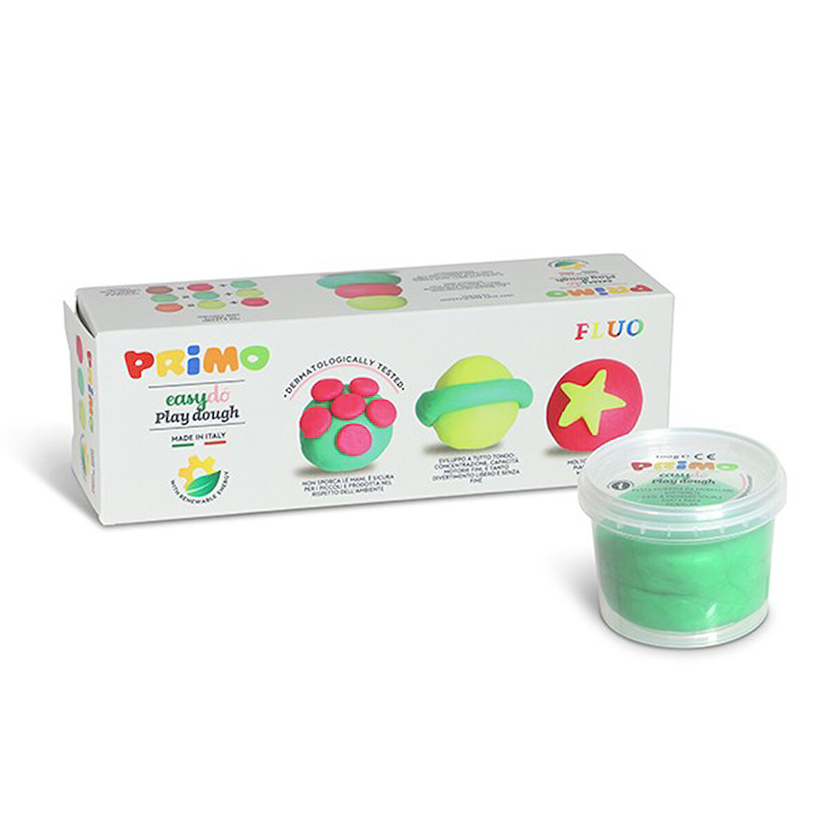 Primo Yumuşak Oyun Hamuru 3 Renk (3x100gr) - Neon