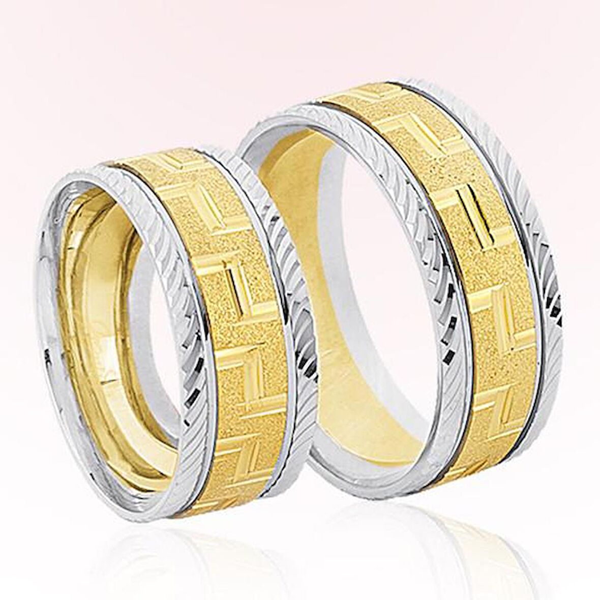 Sarı Beyaz Altın Alyans 8007