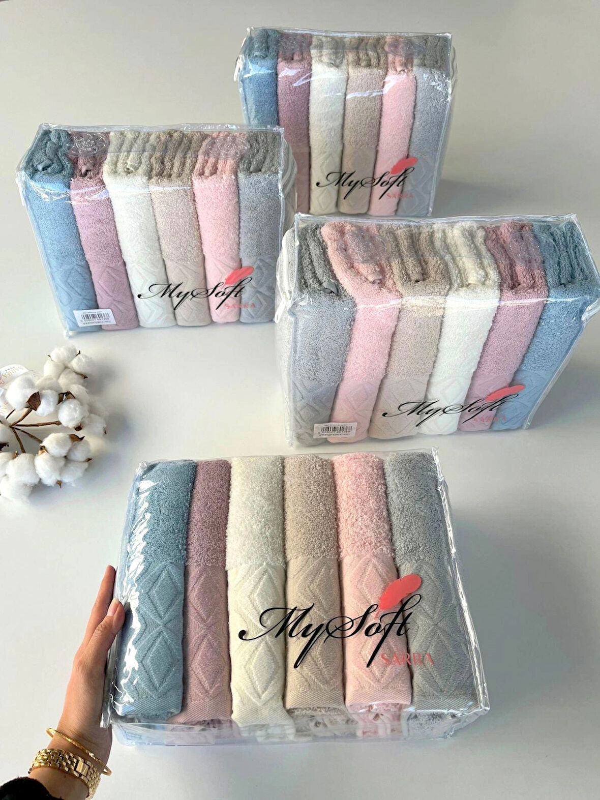 MYSOFT 50X90 RENKLİ HAVLU - ELMAS