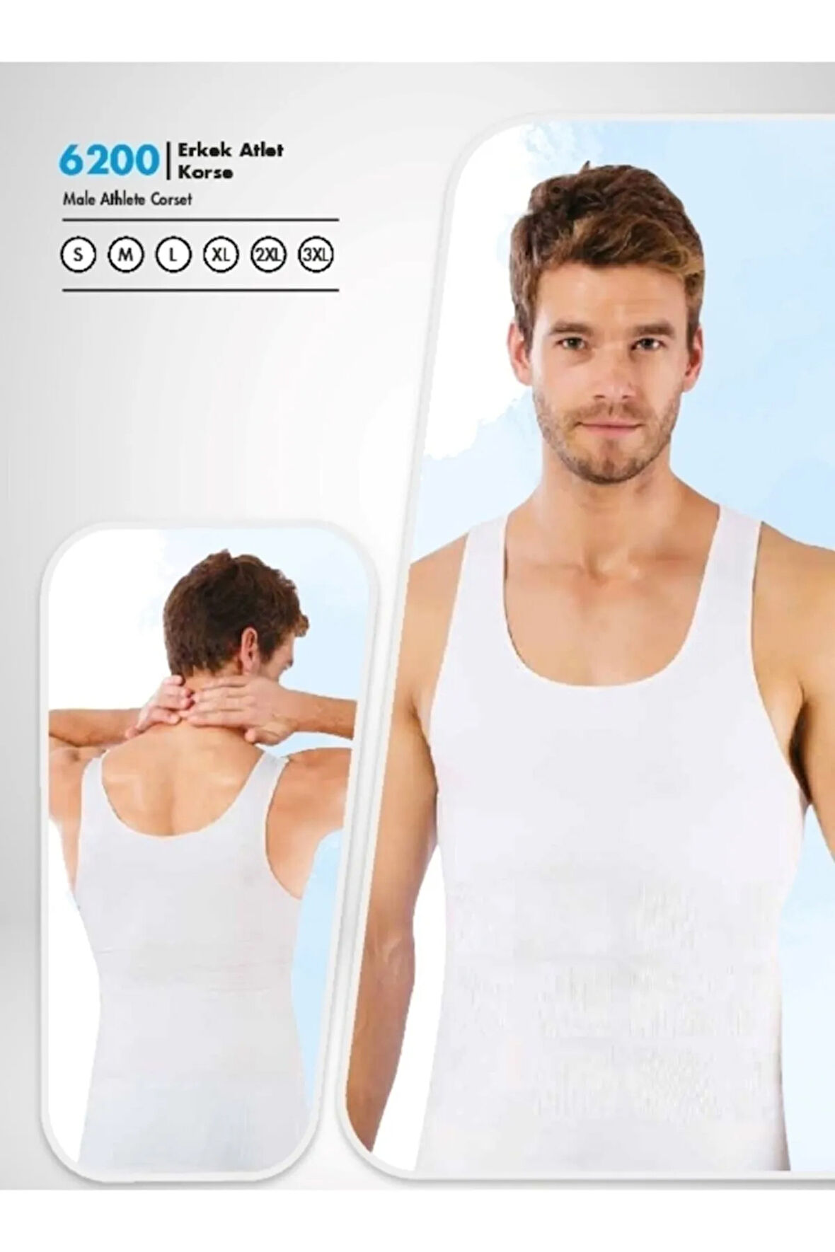 6200 Erkek Atlet Korse - Xl, Beyaz