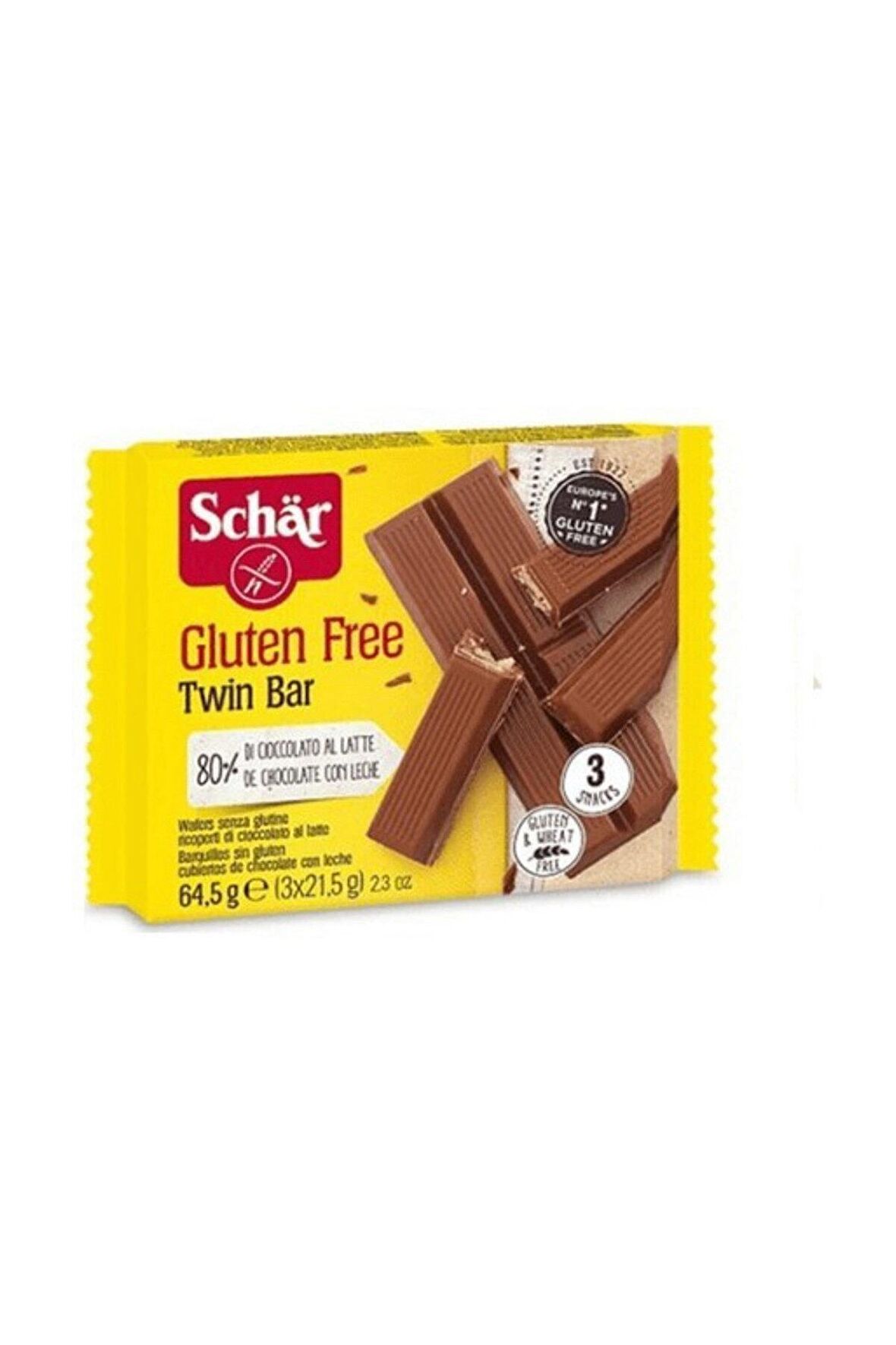 Schar Gluten Free Glutensiz Sütlü Çikolatalı Gofret Twinbar 64,5 gr
