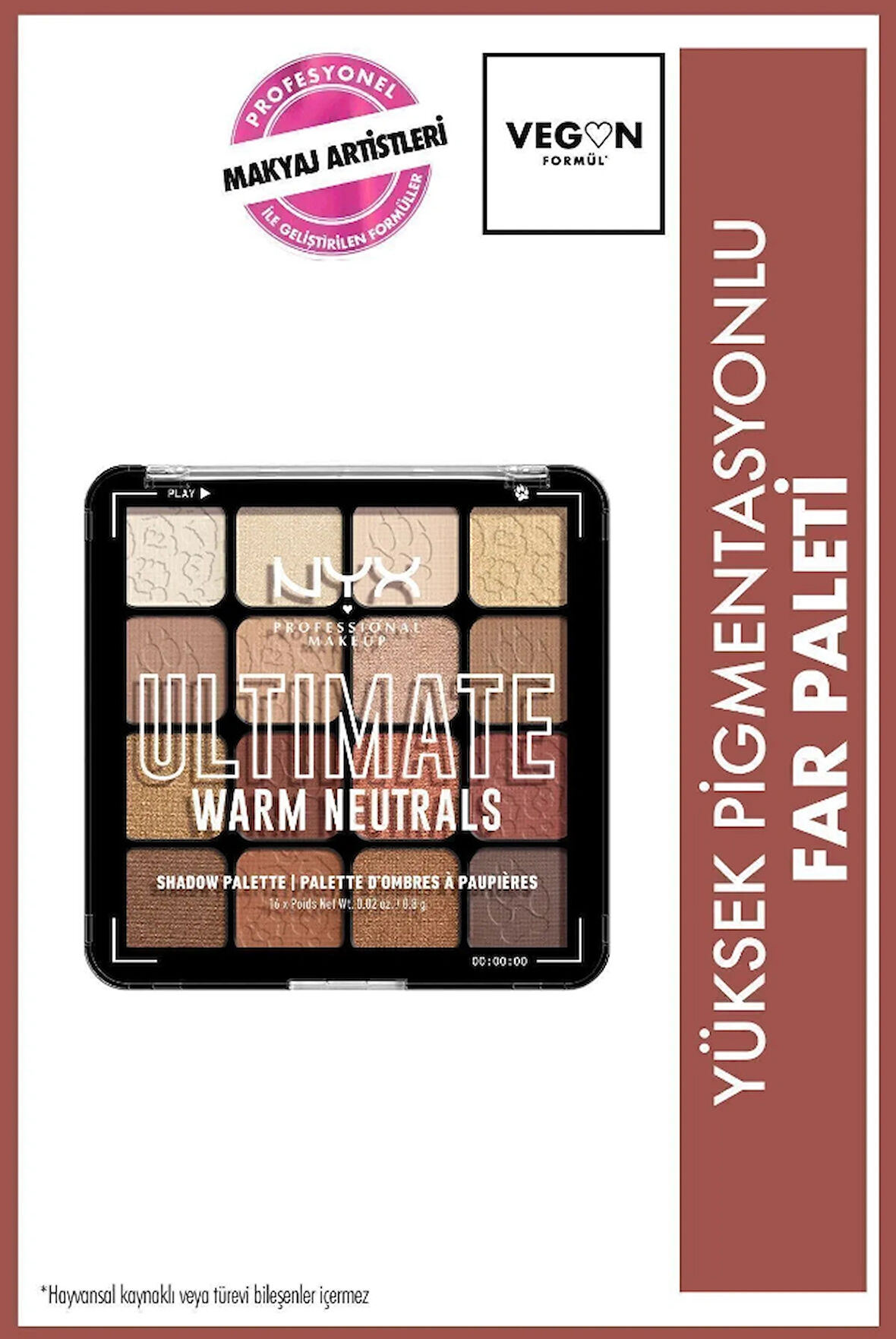 NYX Professional Makeup Göz Farı Paleti - Ultimate Shadow Pallette Warm Neutrals