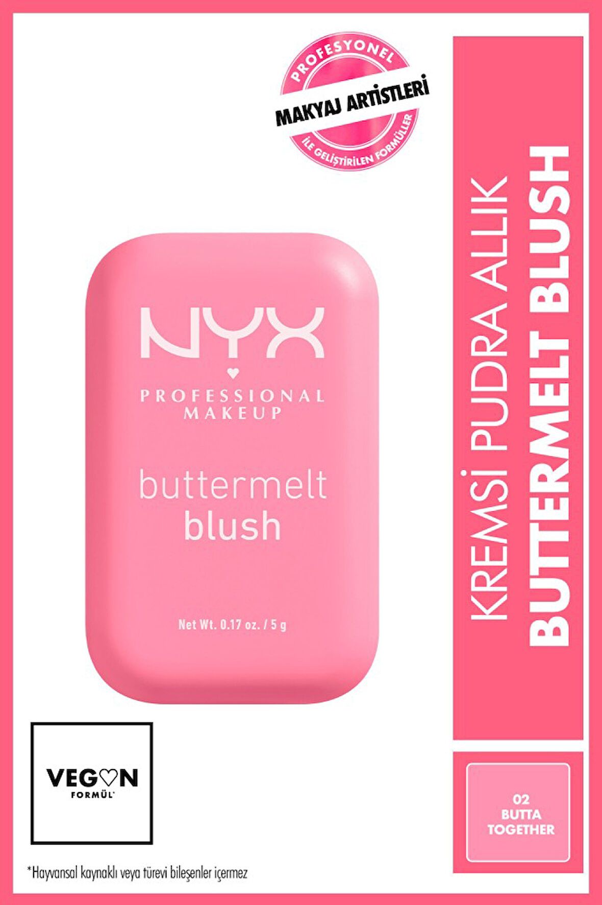 NYX Professional Makeup Buttermelt Blush Kremsi Pudra Allık - 02 Butta Together