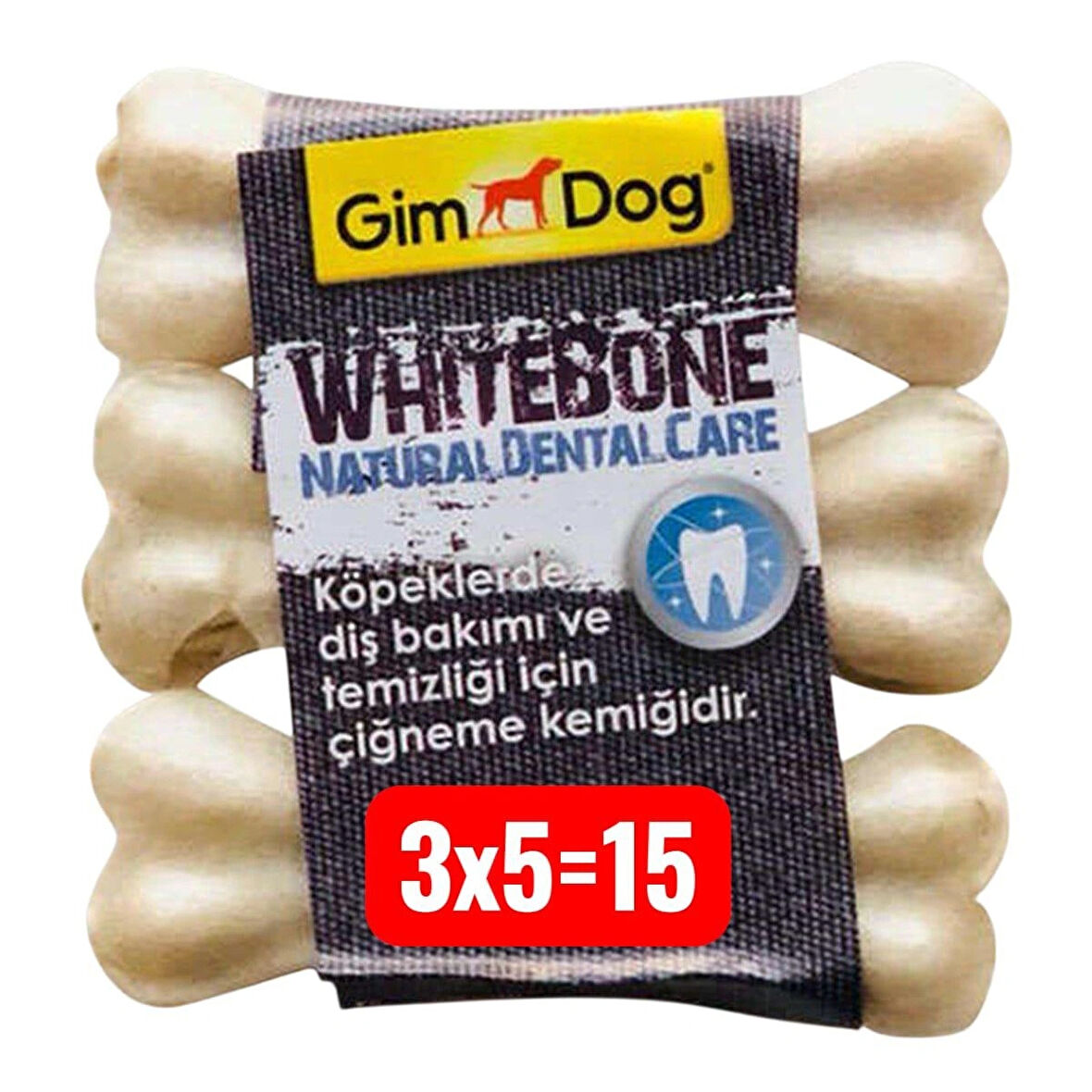 GİMDOG SMALL 3*5=15 ADET KÖPEK ÇİĞNEME KEMİĞİ DENTAL