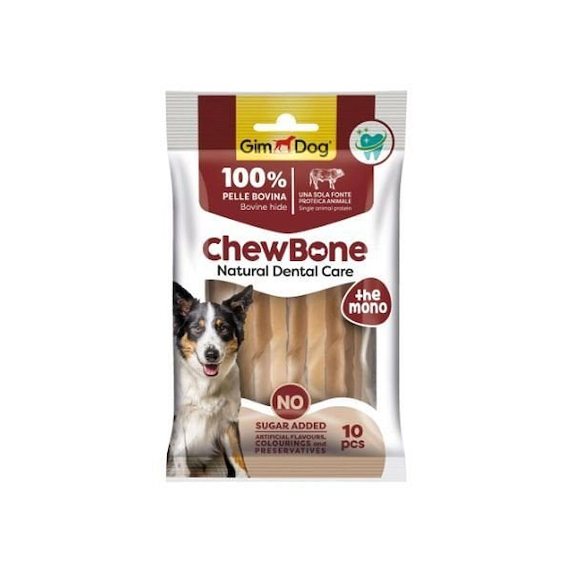 Gimdog Chew Bone Diş Sağlığı Destekleyici Naturel Burgu Köpek Çiğneme Kemiği 80 Gr 10 Adet