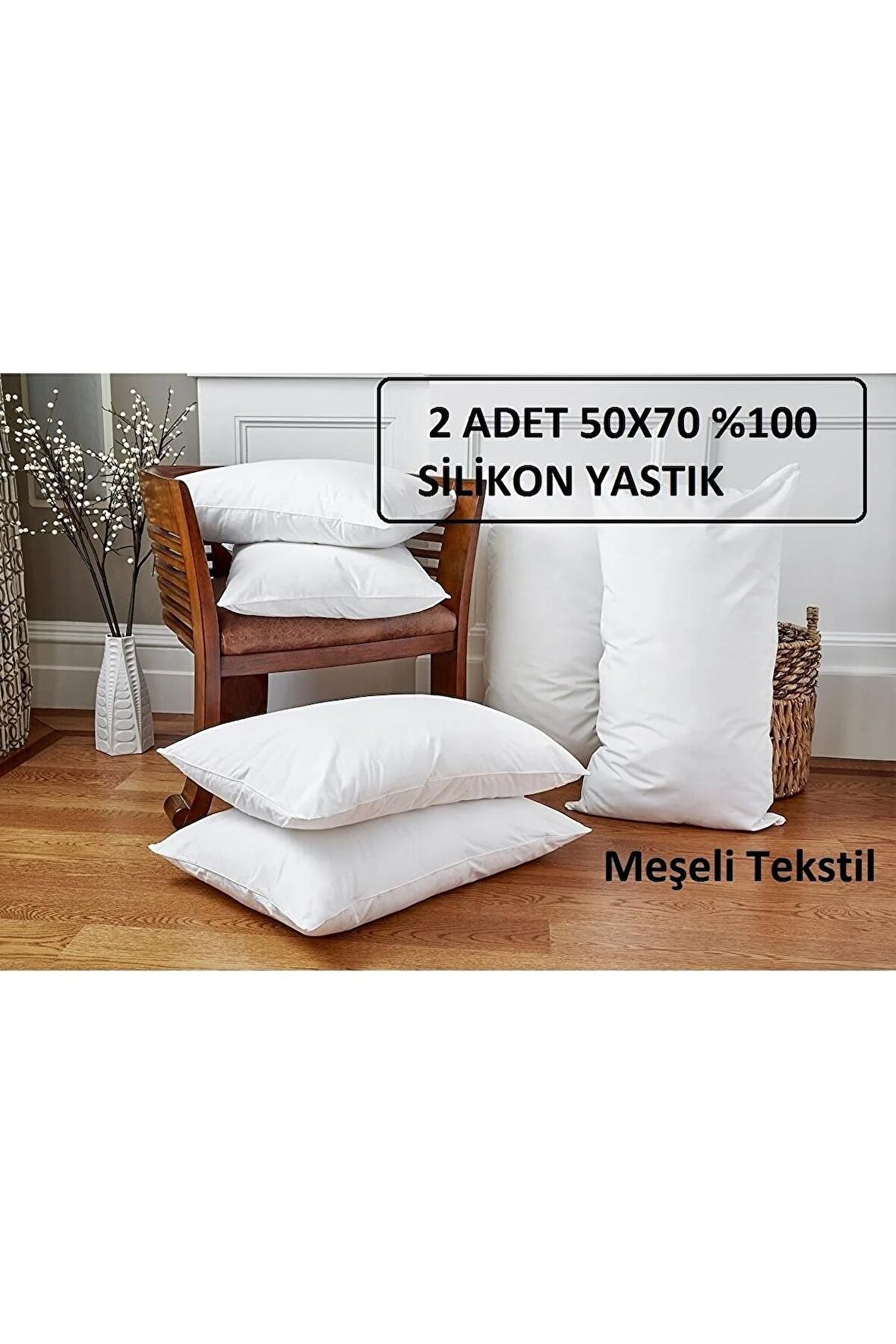 2 Adet %100 Boncuk Silikon Yastık 800 Gr