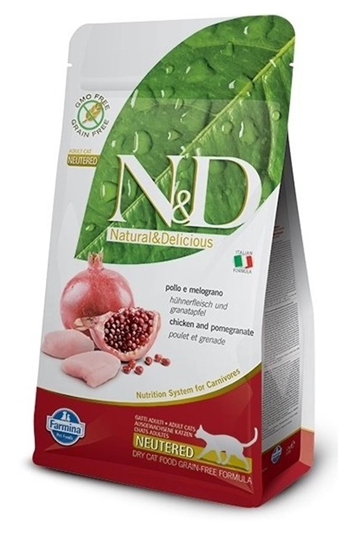 N&D Prime Tahılsız Tavuklu ve Narlı Kısırlaştırılmış 1.5 kg Yetişkin Kedi Maması