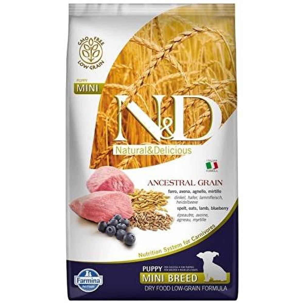 N&D Ancestral Grain Düşük Tahıllı Kuzu Etli ve Yaban Mersinli 7 kg Küçük Irk Yetişkin Köpek Maması