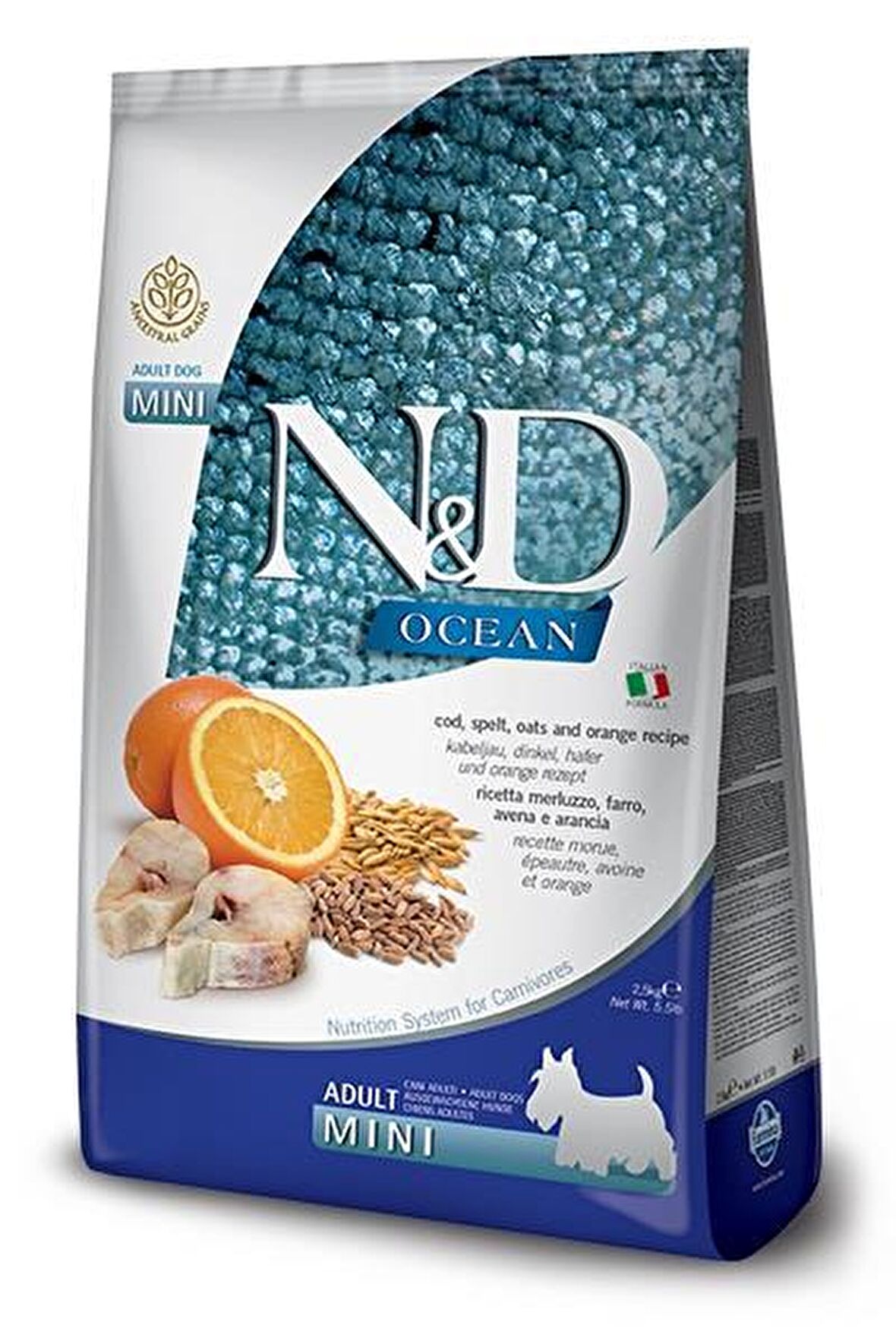 N&D Tahıllı-Portakallı Mini Irk Yetişkin Kuru Köpek Maması 2.5 kg