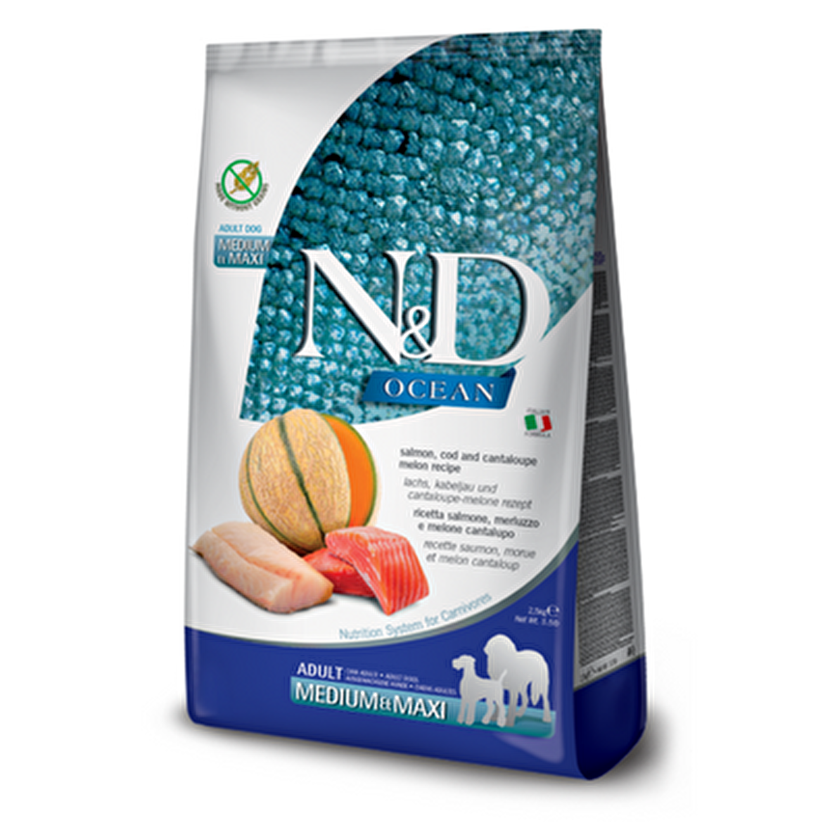 N&D Kavunlu-Somonlu Orta Irk Yetişkin Kuru Köpek Maması 2.5 kg